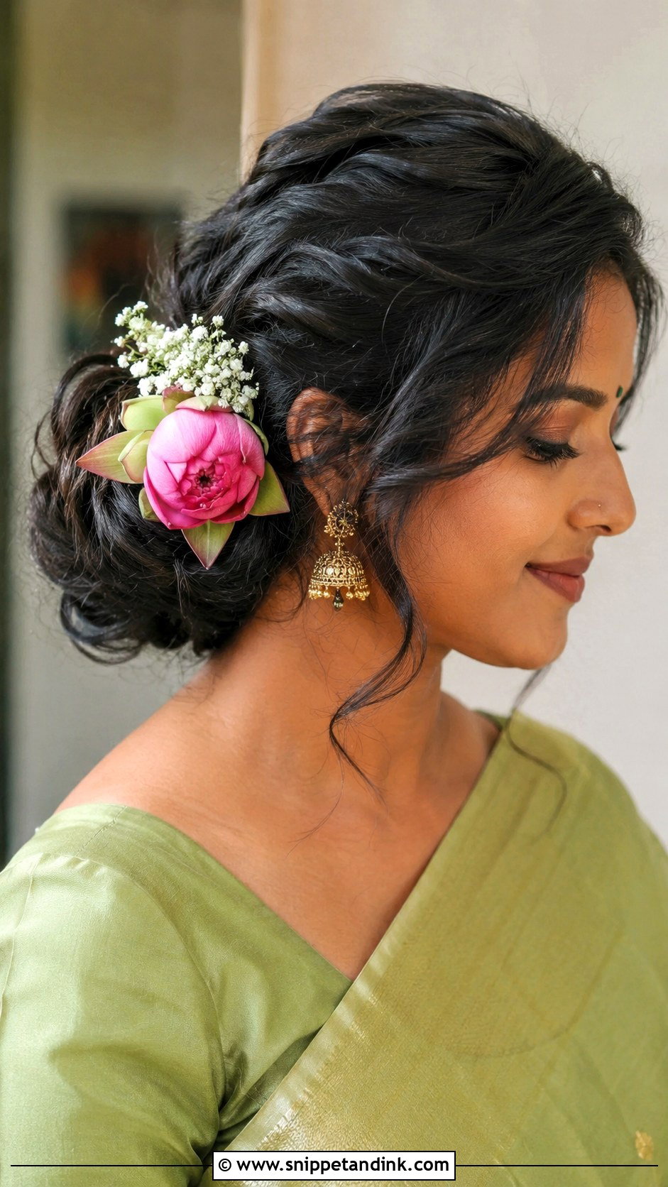 Lotus Side Bun - Snippet and Ink - 20 Lotus Bridal Hairstyles