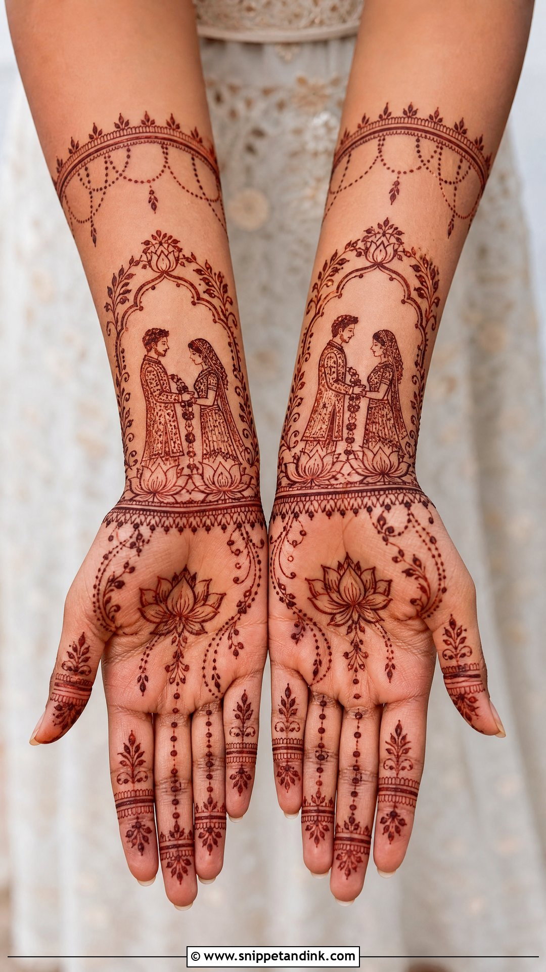 Lotus Varmala Mehndi Design - Snippet and Ink - 20 Varmala Mehndi Design Ideas
