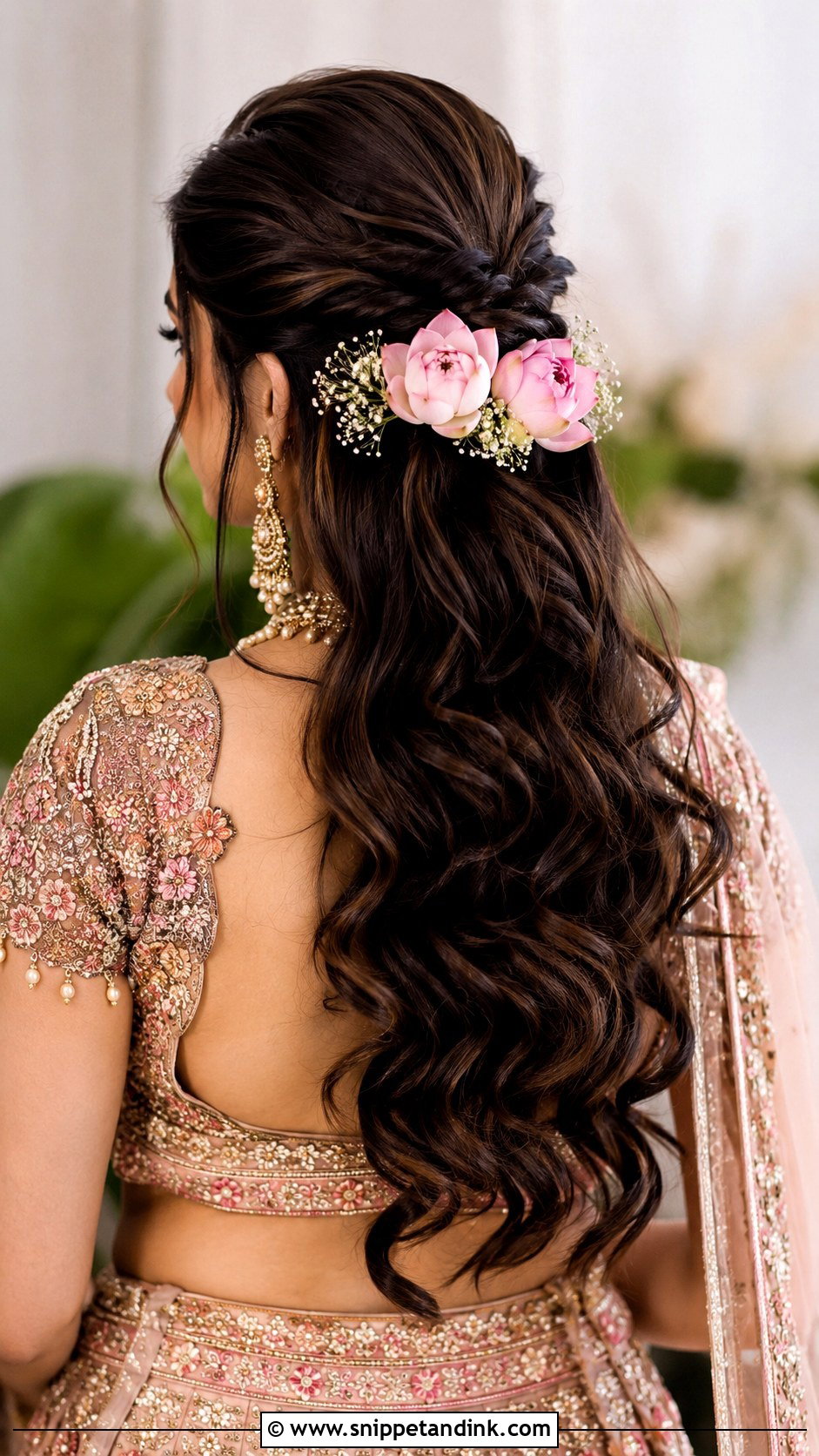 Lotus Wedding Hairstyle For Lehenga - Snippet and Ink - 20 Lotus Bridal Hairstyles