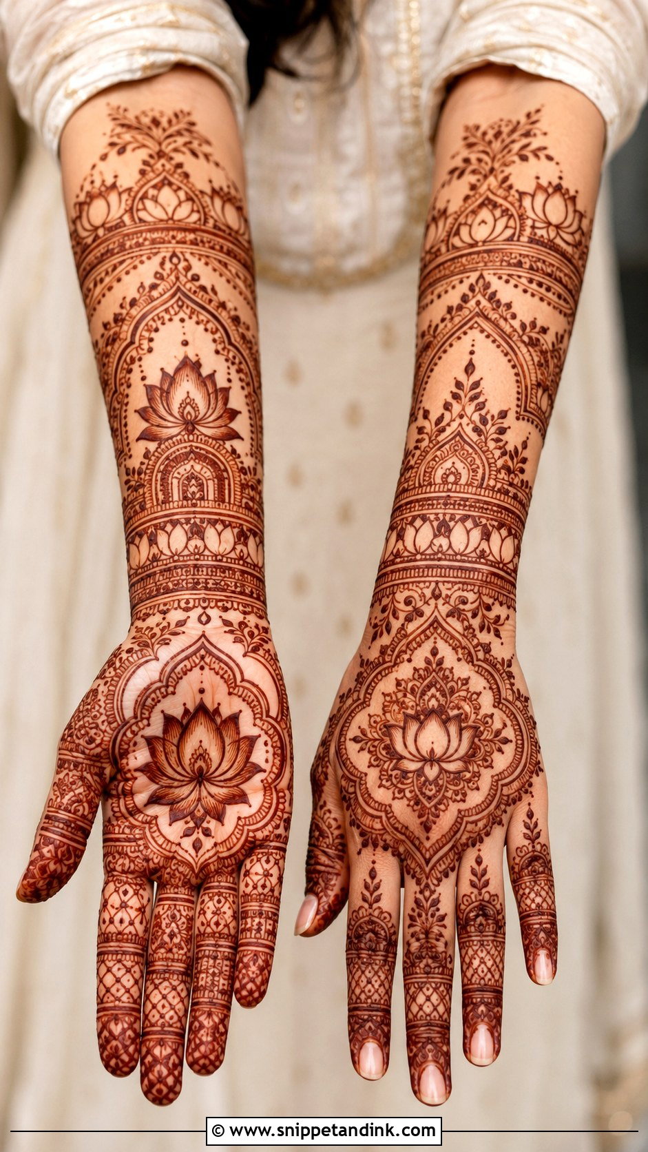 Lotus Wedding Mehndi Design - Snippet and Ink - 35 Latest Wedding Mehndi Designs