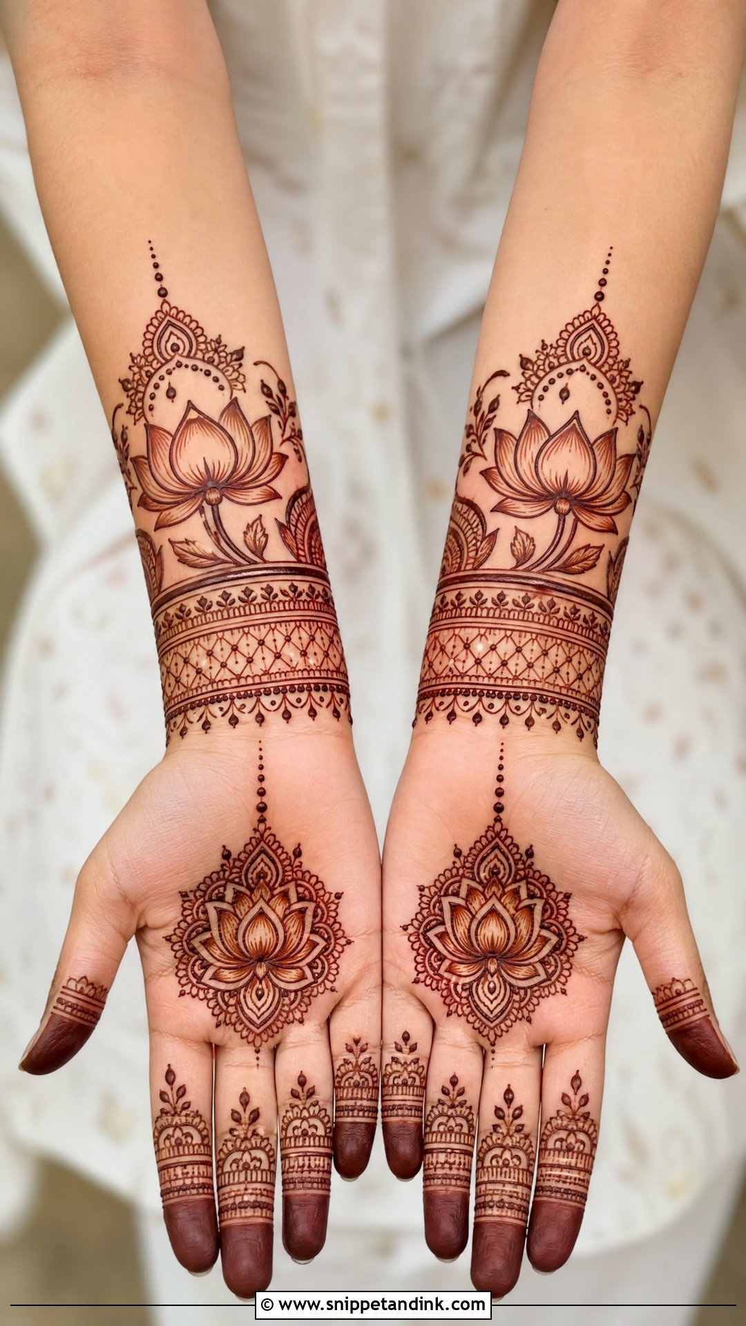 Lotus Wrist Mehndi Design - Snippet and Ink - 30 Wrist Mehndi Designs