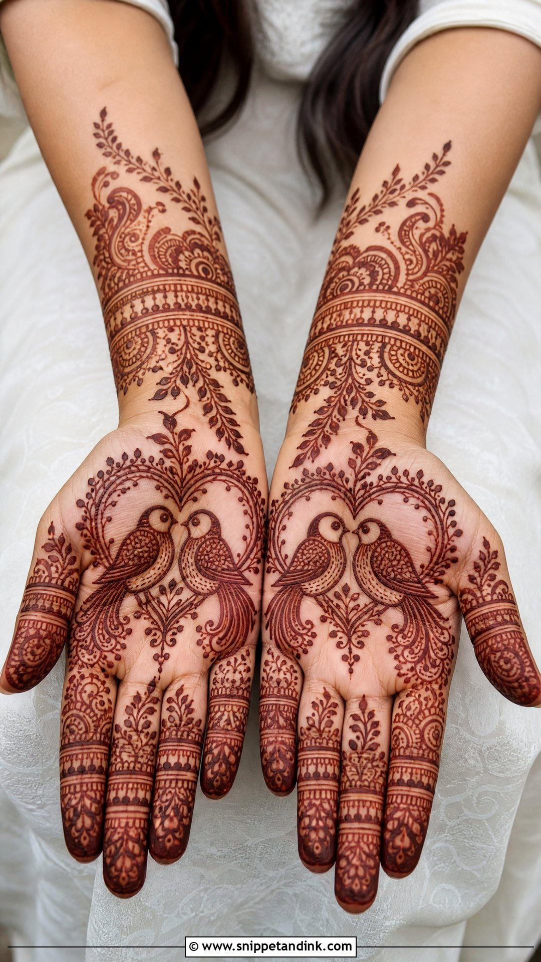 Love Bird Mehndi Design - Snippet and Ink - 25 Love Mehndi Designs