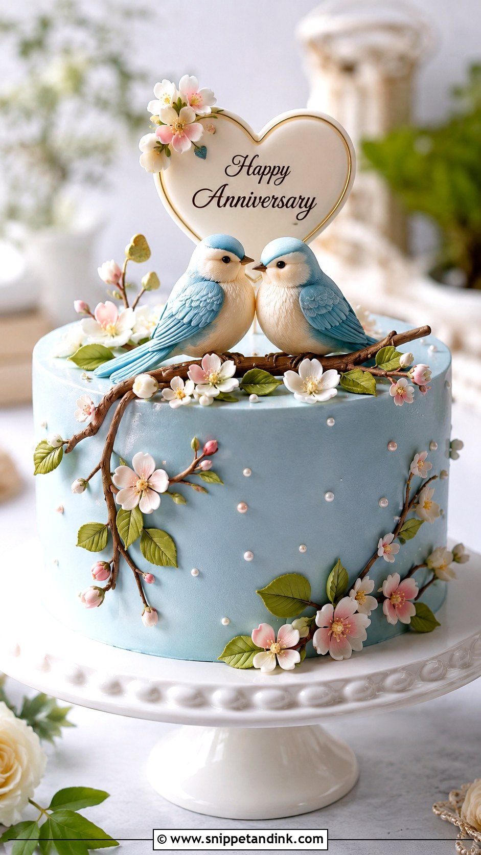 Love Birds Anniversary Cake - Snippet and Ink - 20 Couple Anniversary Cake Ideas