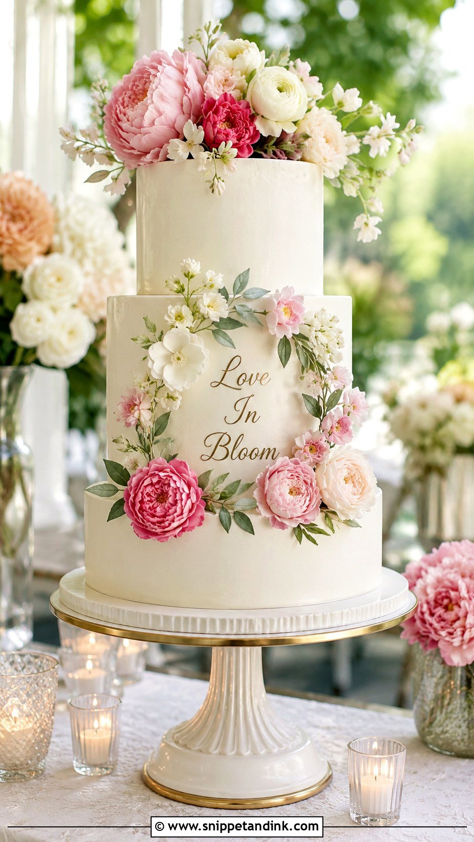 Love In Bloom Wedding Cake - Snippet and Ink - 20 Quote Cake Ideas for Wedding