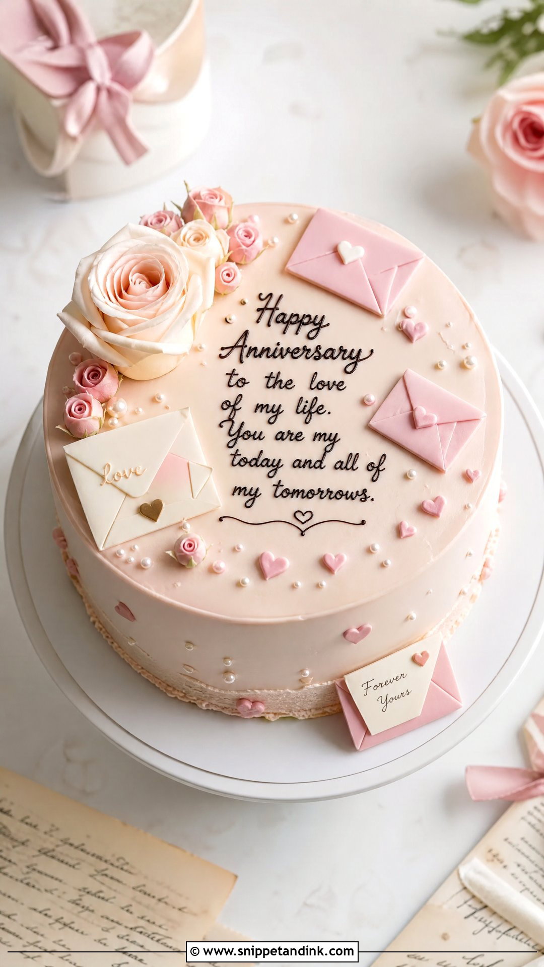 Love Letter Anniversary Cake - Snippet and Ink - 25 Unique Wedding Anniversary Cake Ideas