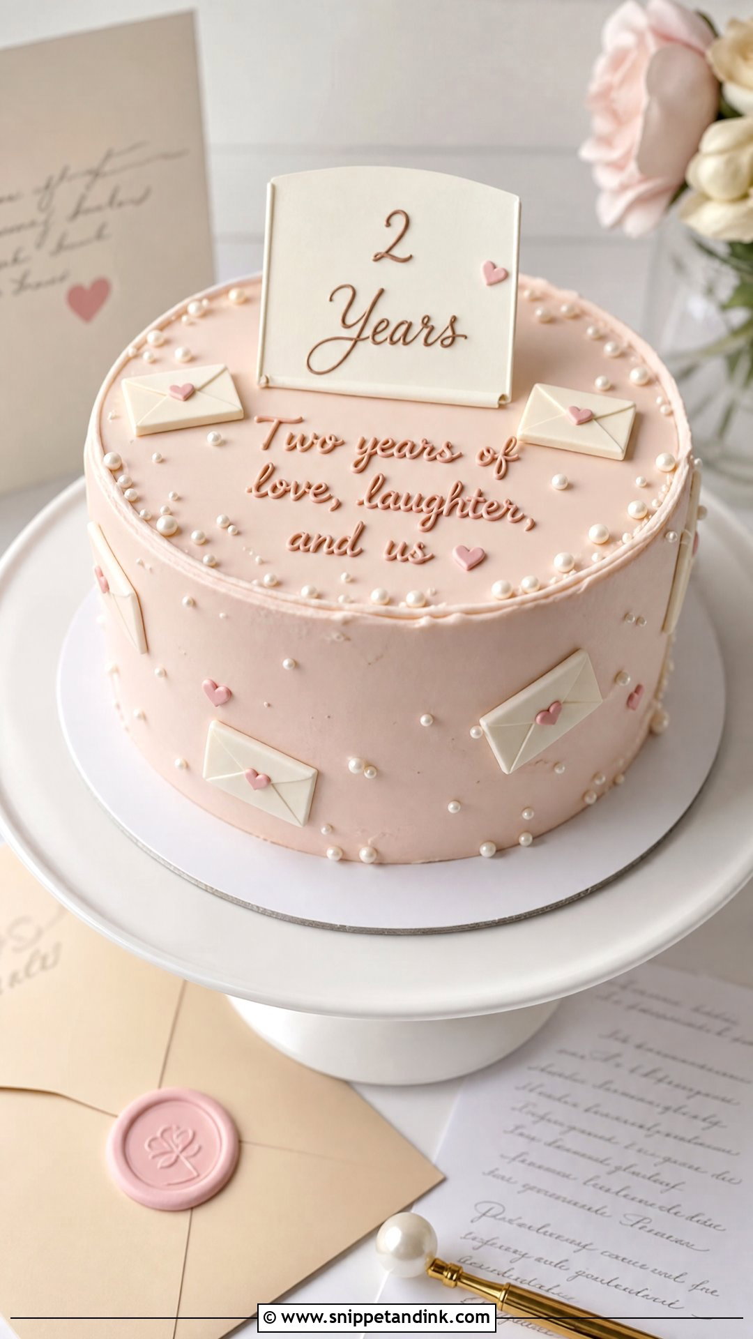 Love Letter Anniversary Cake - Snippet and Ink - 30 2 Year Anniversary Cake Ideas