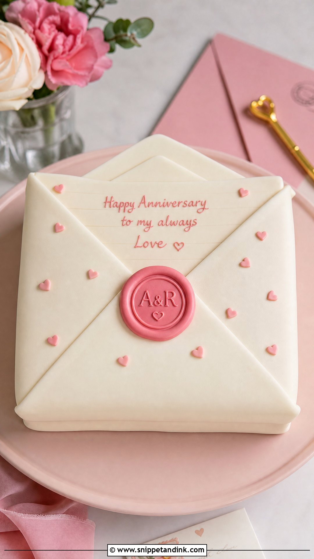 Love Letter Anniversary Cake - Snippet and Ink - 30 Cute Anniversary Cake Ideas