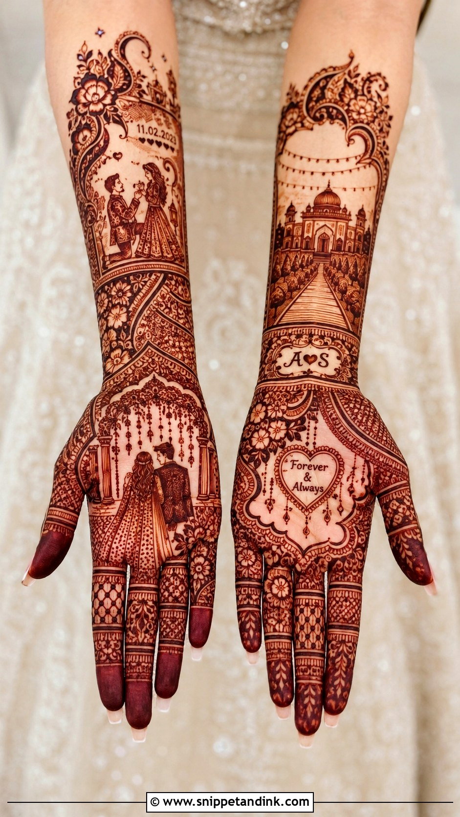 Love Story Bridal Mehndi Design - Snippet and Ink - 35 Unique Bridal Mehndi Designs