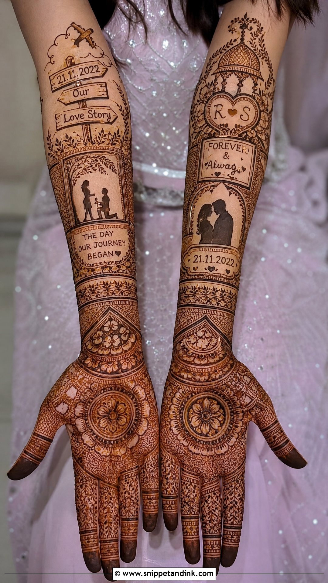Love Story Name Mehndi Design - Snippet and Ink - 20 Bridal Name Mehndi Designs
