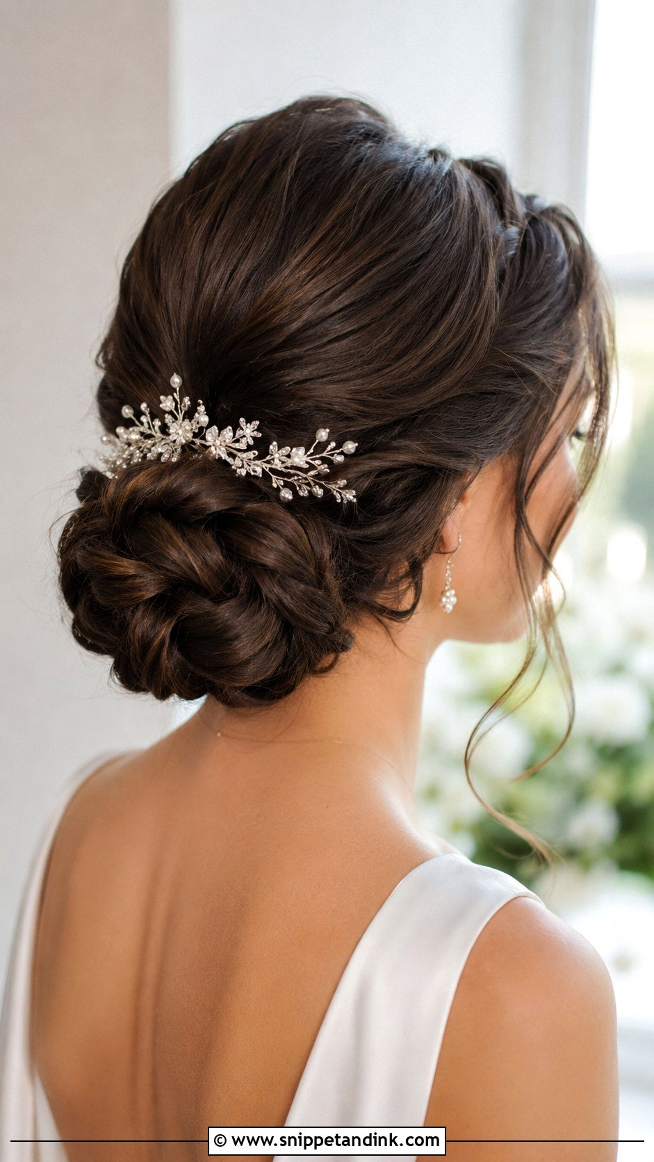 Low Braided Bun - Snippet and Ink - 20 Bridal Updo with Braid Ideas