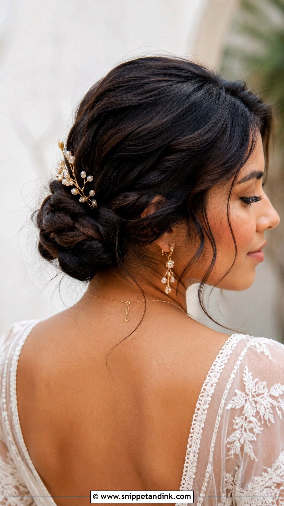 Low Braided Bun - Snippet and Ink - 20 Short Hairdos for Wedding
