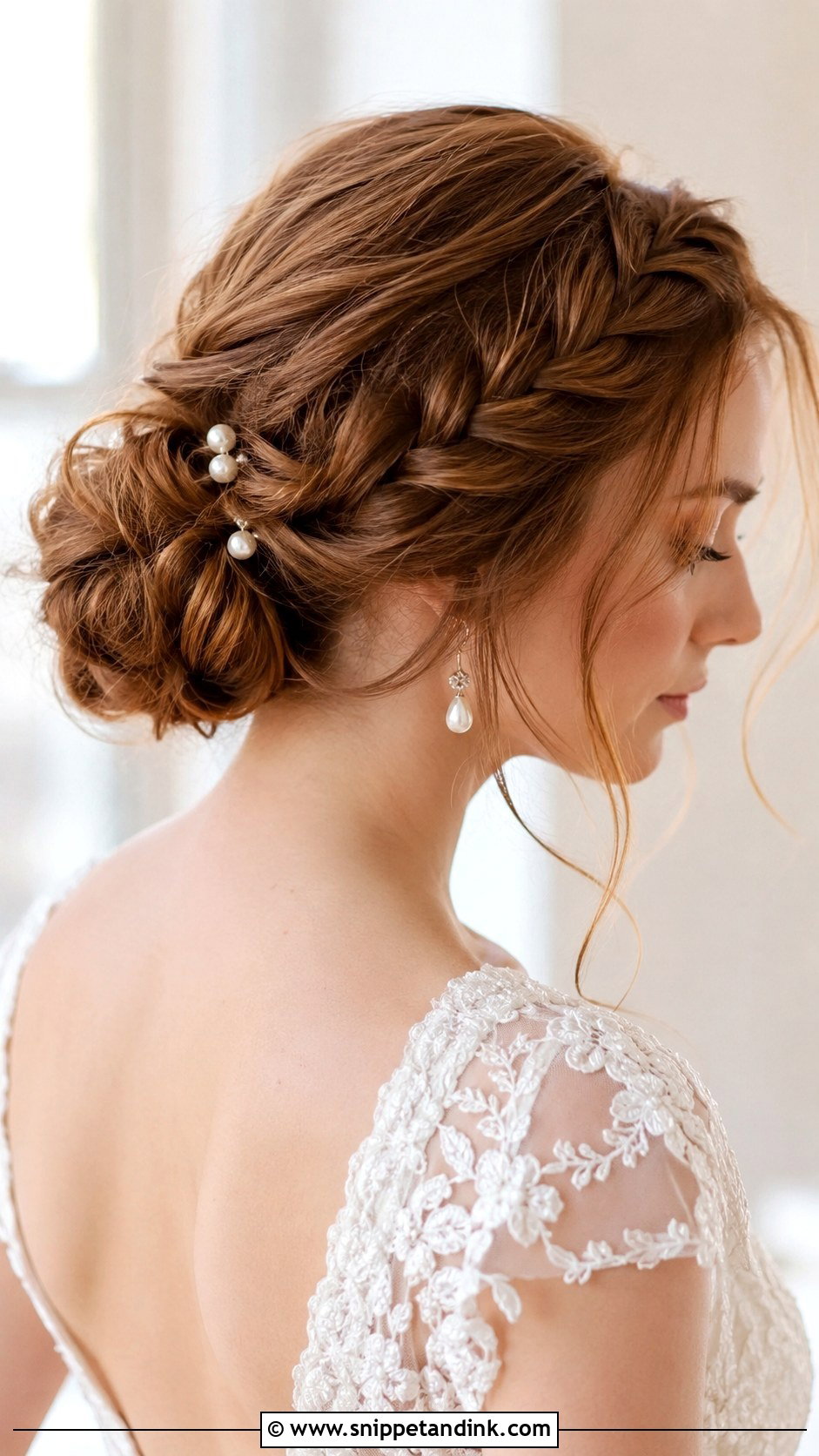 Low Braided Bun Bridal Updo - Snippet and Ink - 20 Simple Bride Hair Ideas