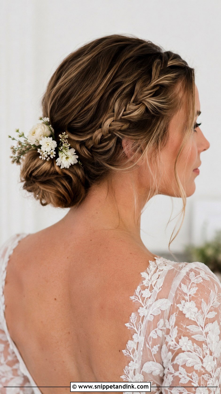 Low Braided Bun Wedding Style - Snippet and Ink - 25 Hair Ideas for Wedding
