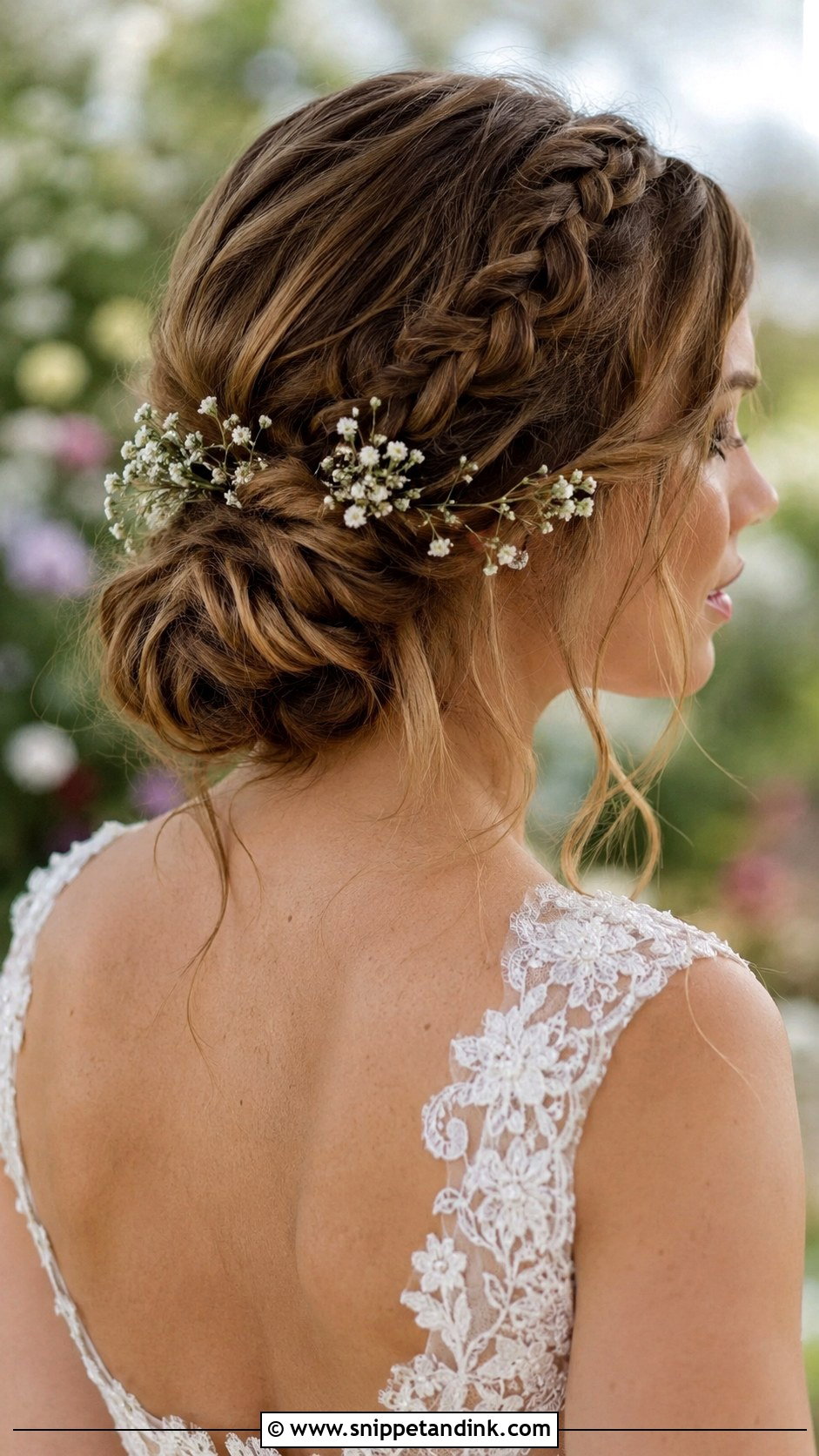 Low Braided Bun With Loose Strands - Snippet and Ink - 25 Viking Bridal Hair Ideas