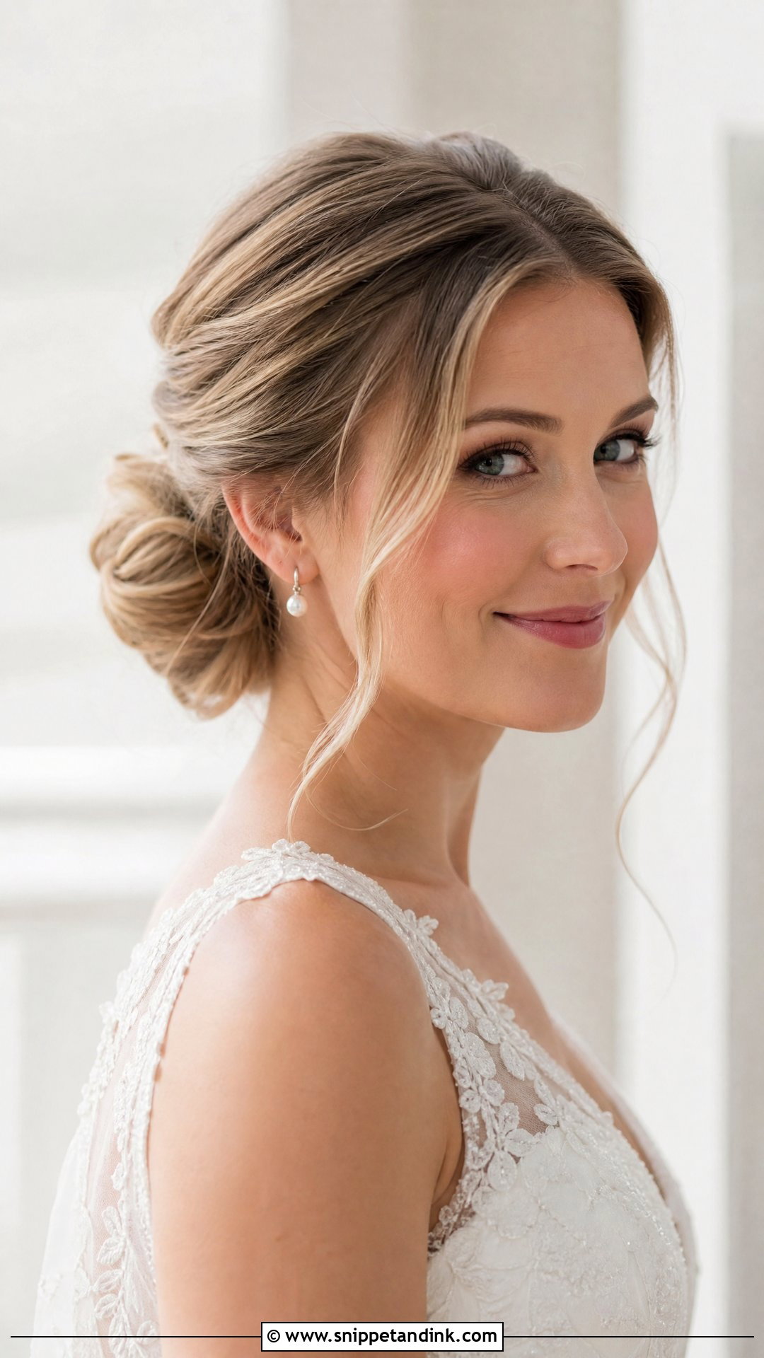 Low Bridal Bun - Snippet and Ink - 15 Bride Bun Hairstyles Wedding Day