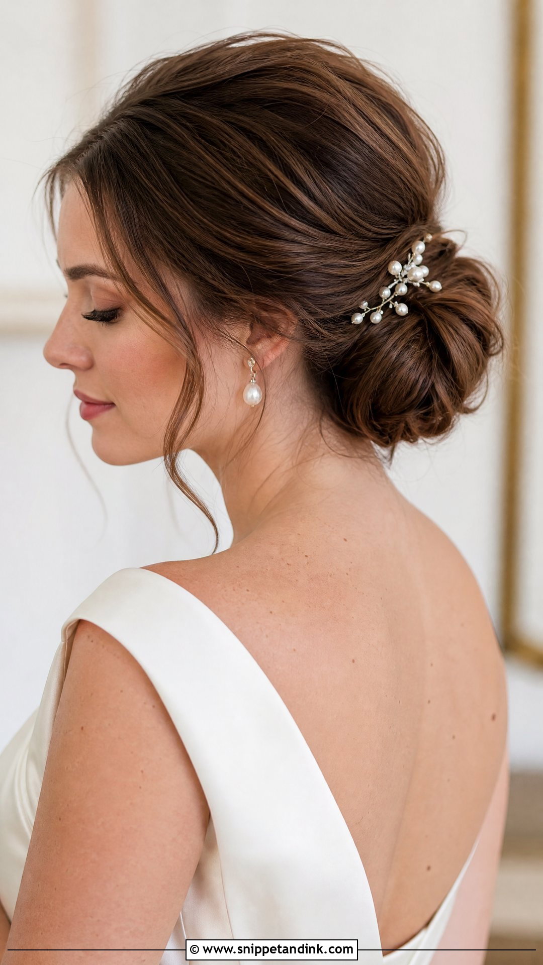 Low Bridal Bun - Snippet and Ink - 15 Cute Bridal Hairstyles
