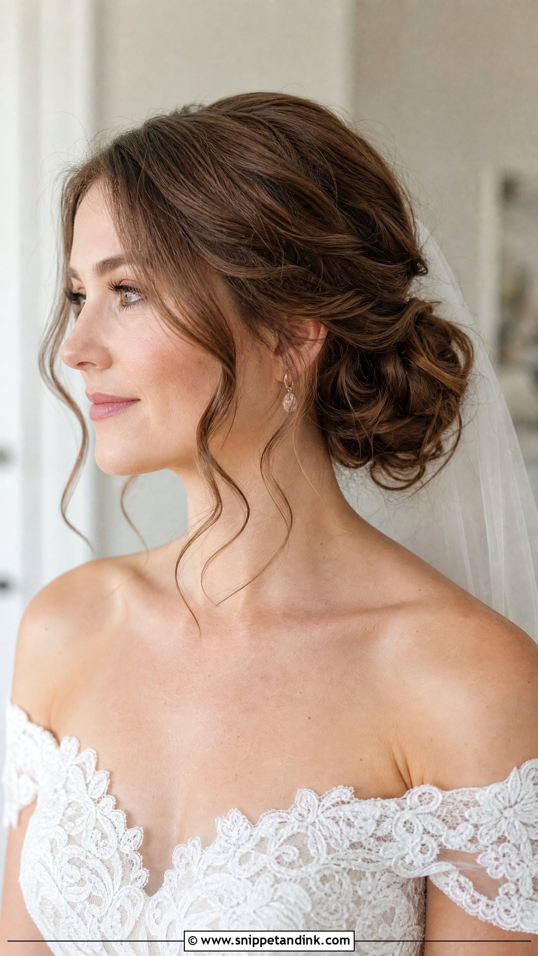 Low Bridal Bun - Snippet and Ink - 15 Elegant Bridal Updo Hairstyles