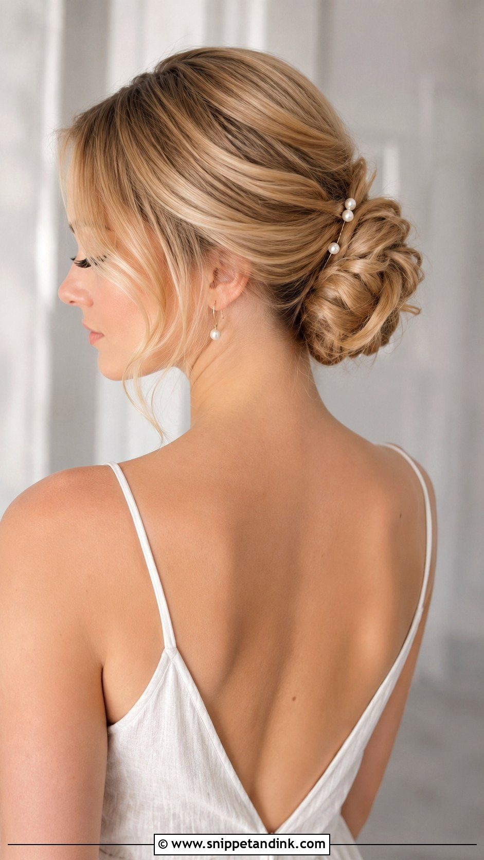 Low Bridal Bun - Snippet and Ink - 15 Summer Bride Hair Ideas