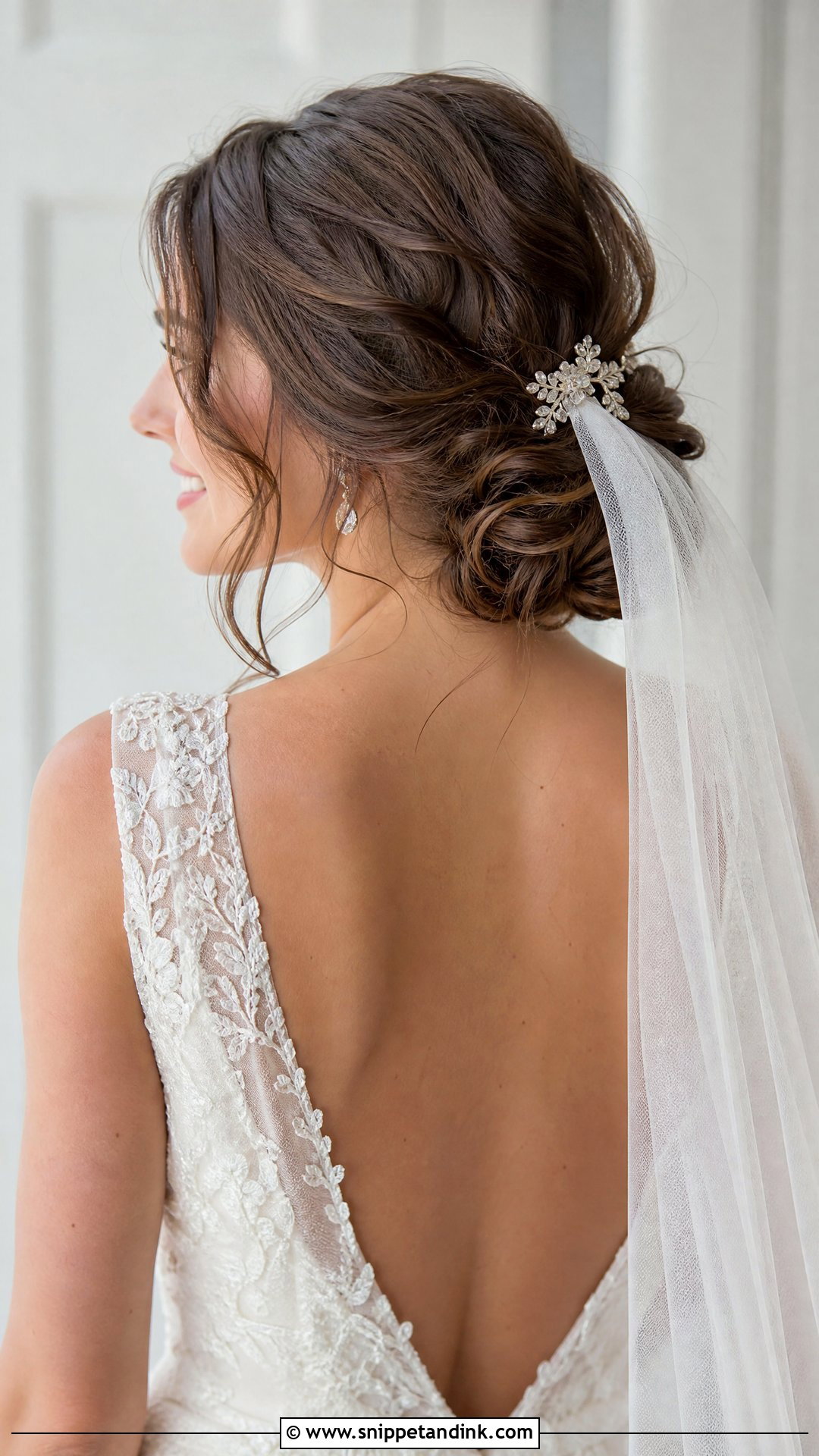 Low Bridal Bun - Snippet and Ink - 15 Bridal Hair Bun Style Ideas