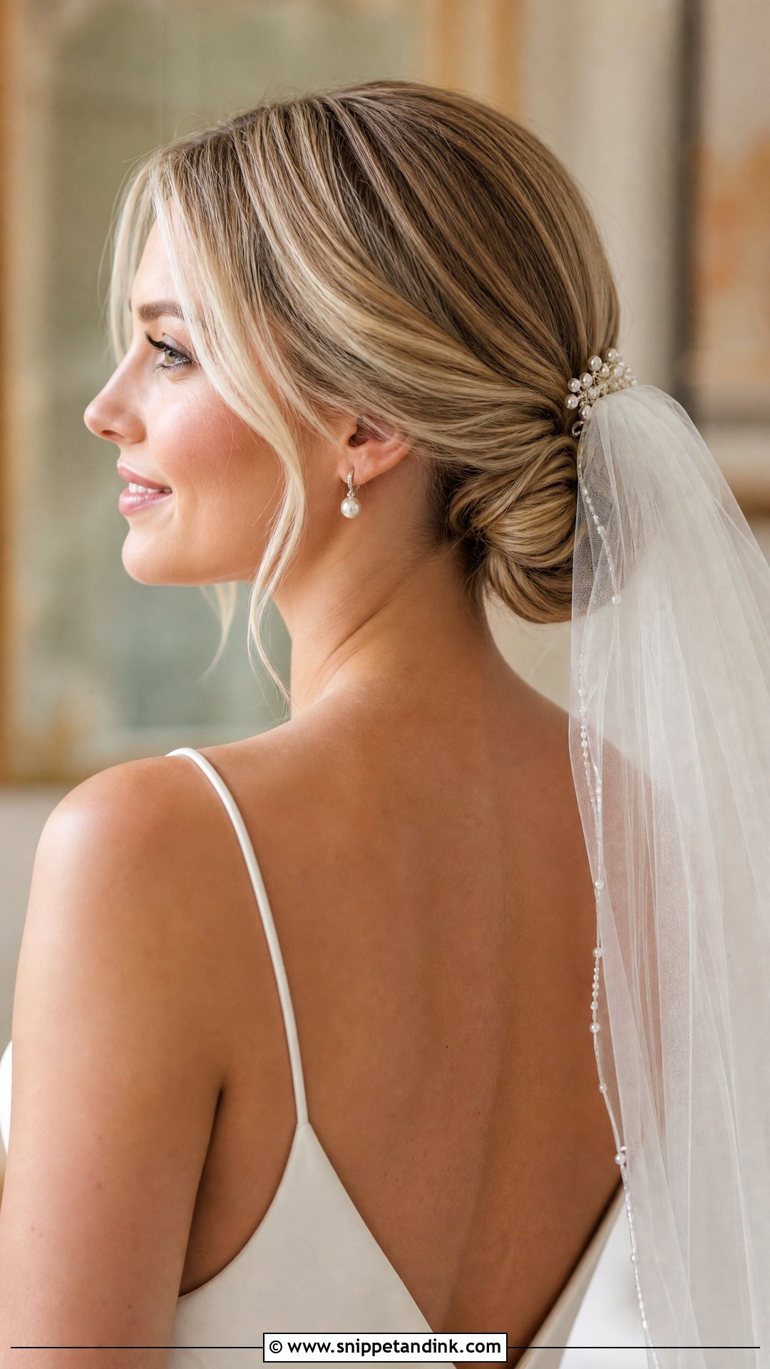 Low Bridal Chignon - Snippet and Ink - 15 Bridal Hair Chignon Ideas