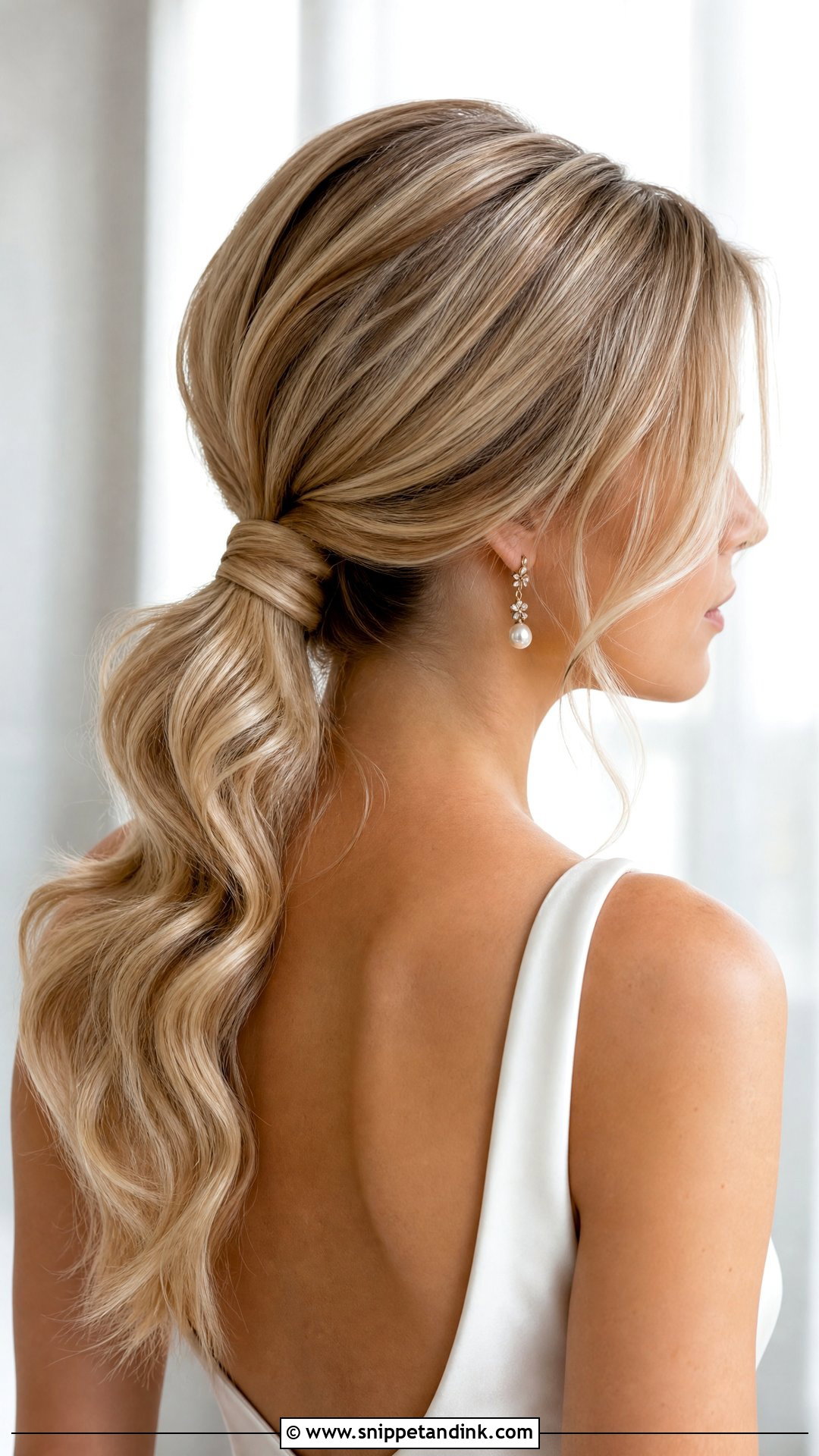 Low Bridal Ponytail - Snippet and Ink - 15 Bridal Pony Hairstyles