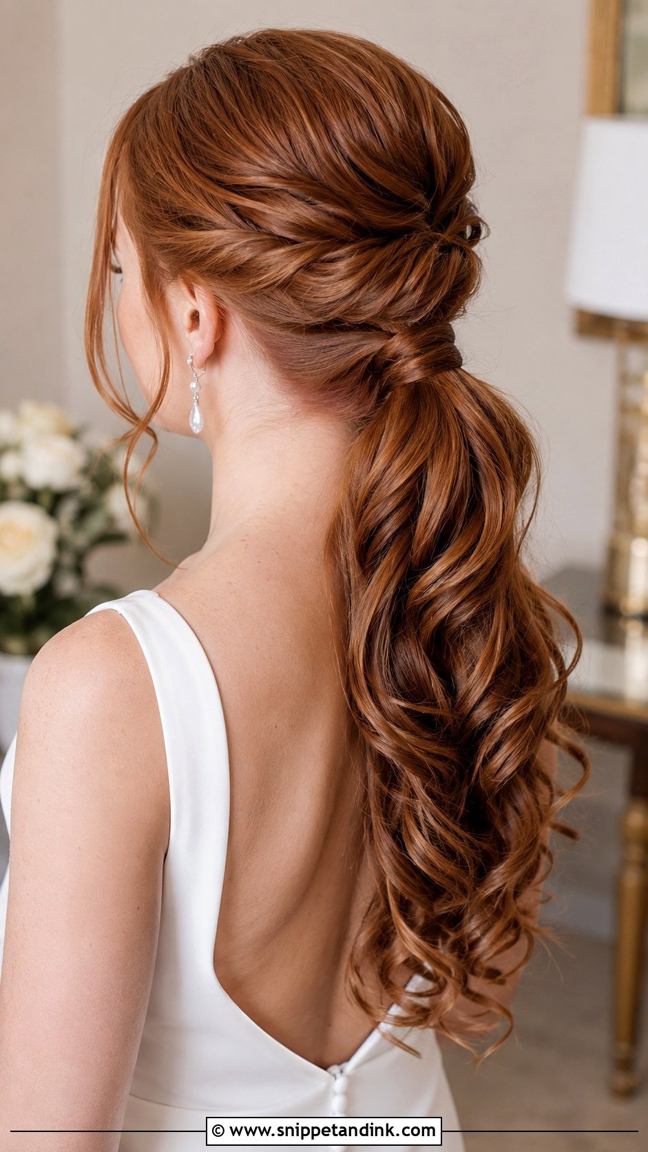 Low Bridal Ponytail - Snippet and Ink - 20 Simple Bride Hair Ideas