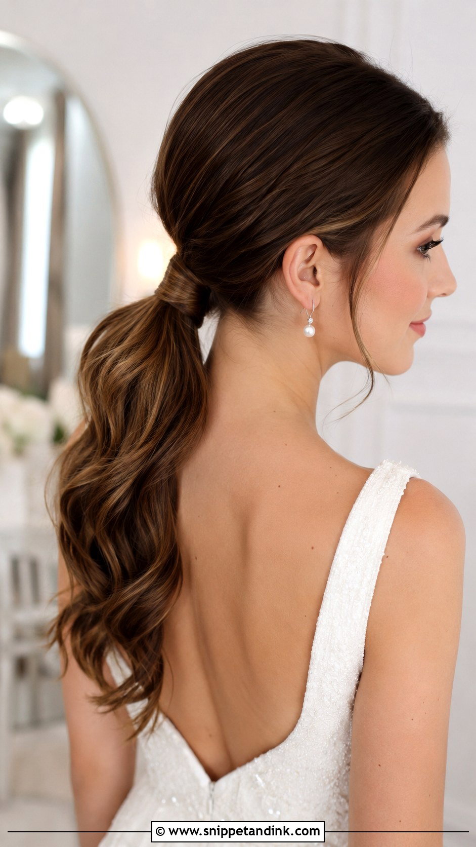 Low Bridal Ponytail - Snippet and Ink - 35 Simple Wedding Hairstyles