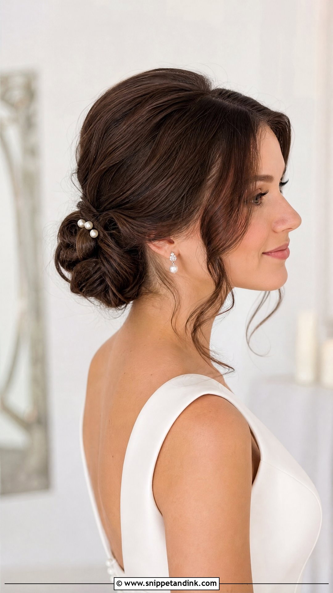 Low Bridal Updo Brown Hair - Snippet and Ink - 15 Bridal Updo Brown Hair Ideas
