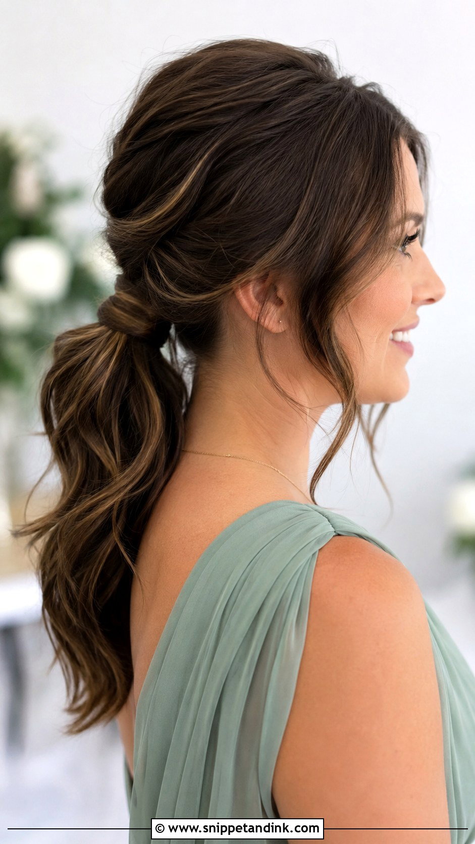 Low Bridesmaid Ponytail Updo - Snippet and Ink - 20 Bridesmaid Hair Updo Ponytail Ideas