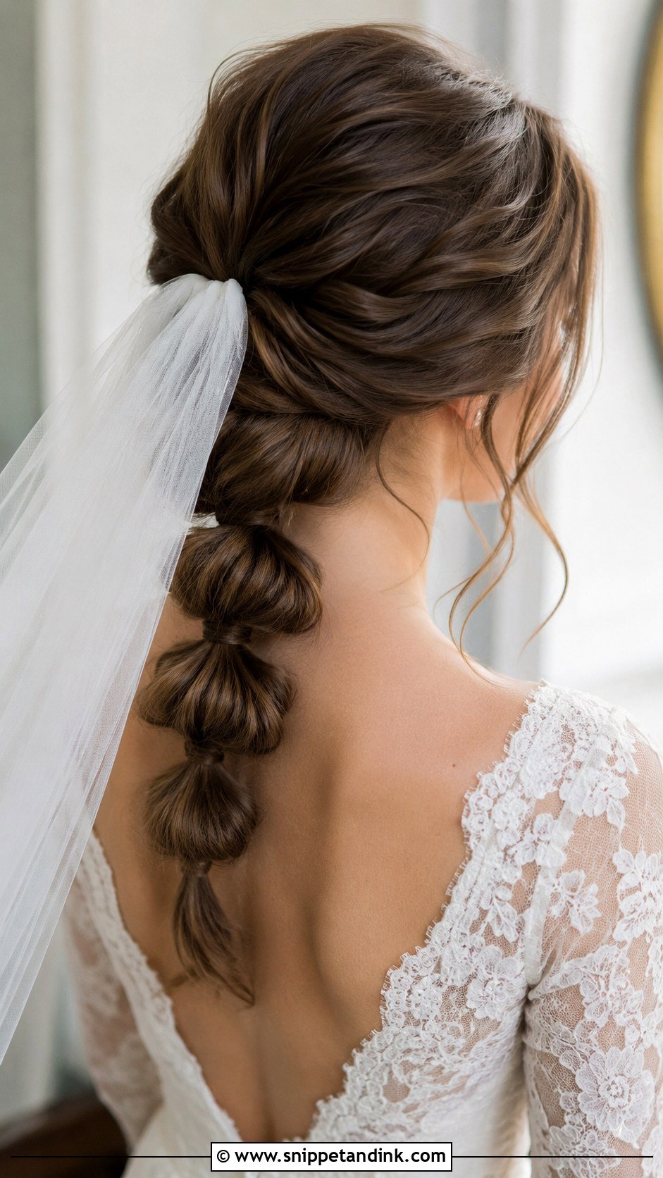 Low Bubble Braid Wedding Hair - Snippet and Ink - 20 Bubble Braid Wedding Hair Ideas