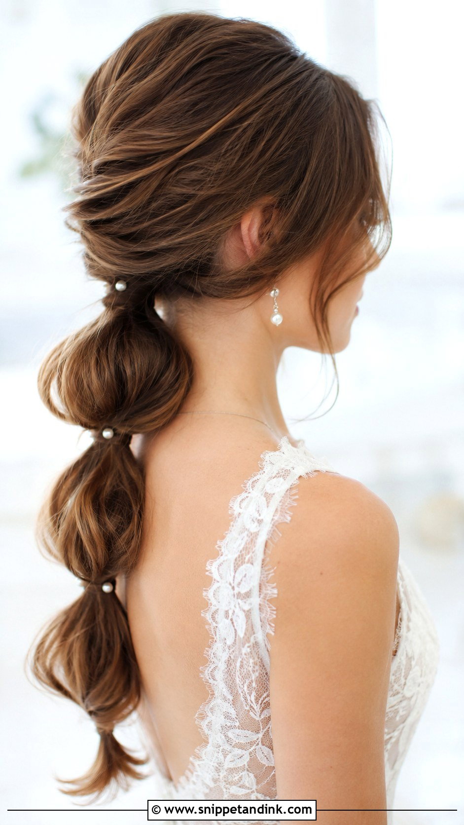 Low Bubble Bridal Ponytail - Snippet and Ink - 30 Bridal Ponytail Ideas