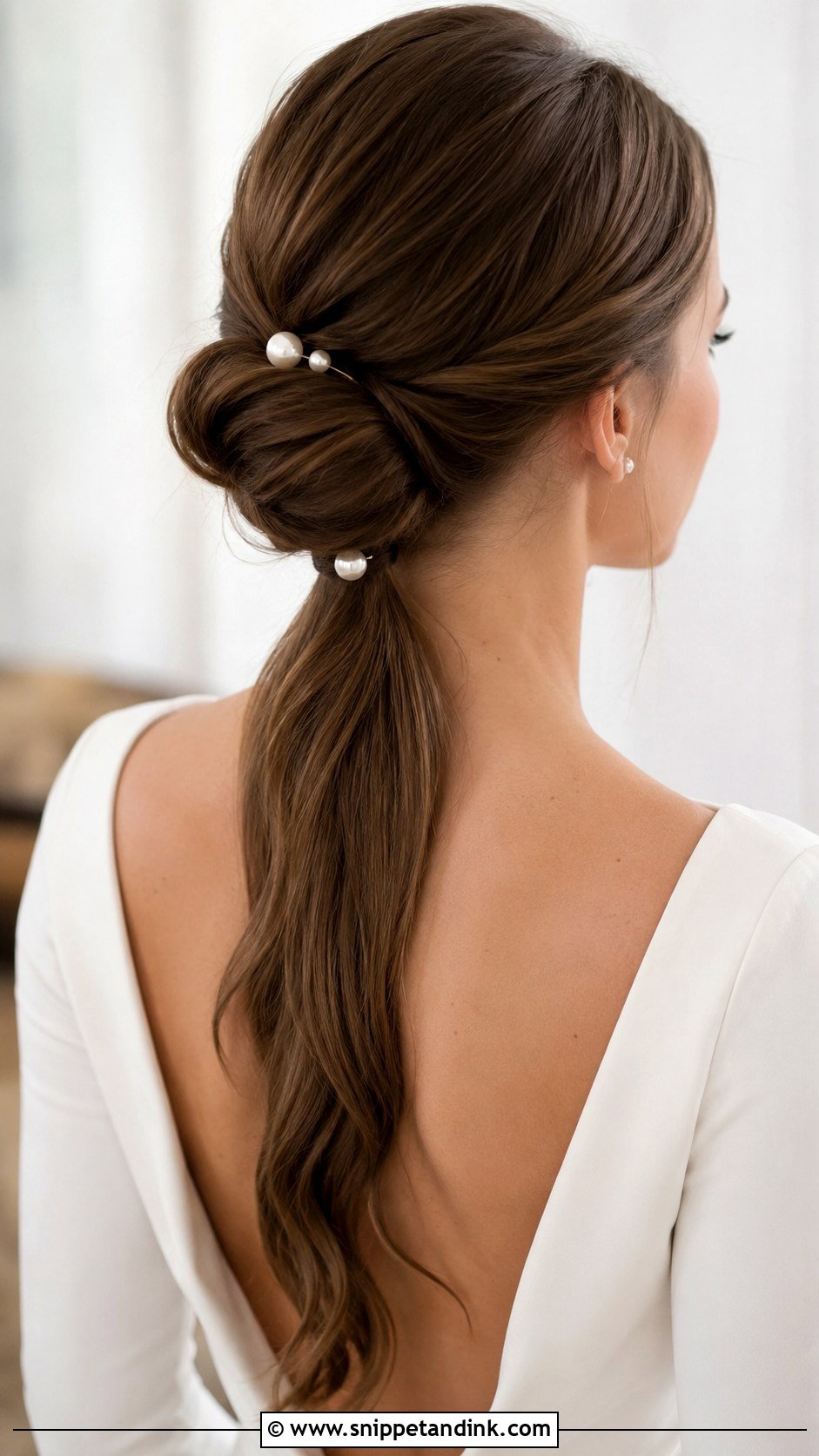 Low Bun And Ponytail Combo - Snippet and Ink - 25 Ponytail Updo Wedding Ideas