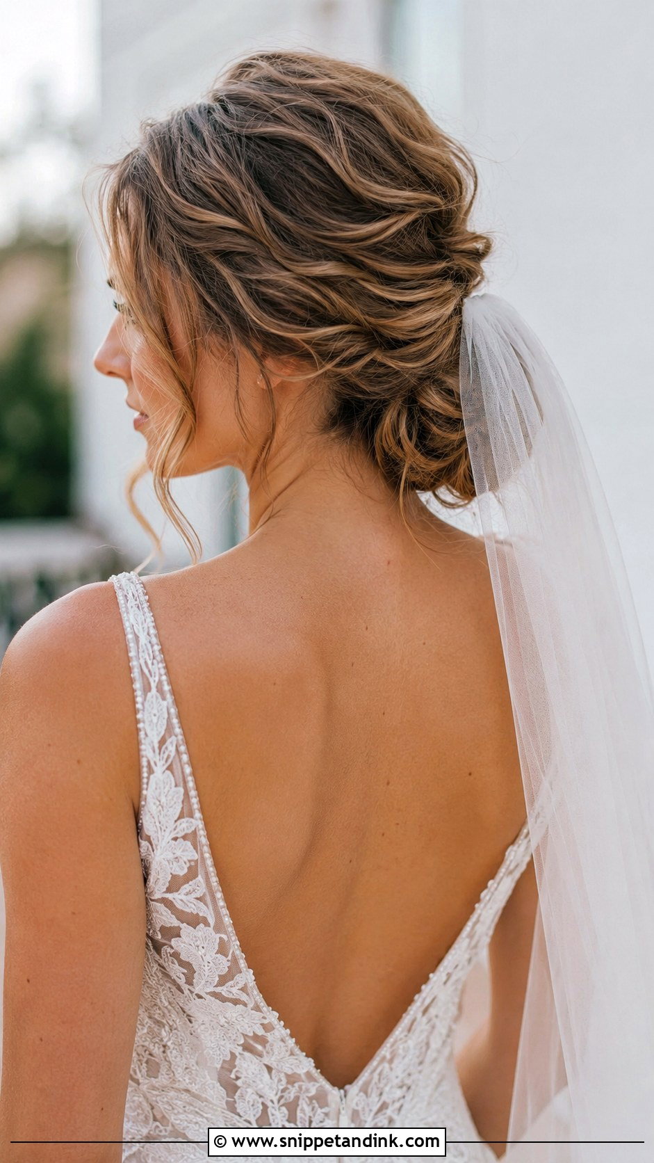 Low Bun Beach Waves Bridal Hair - Snippet and Ink - 20 Beach Waves Bridal Hair