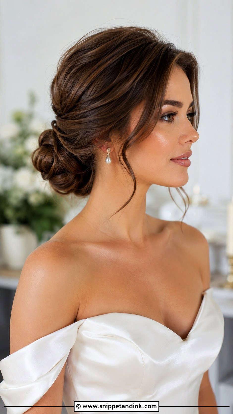 Low Bun Blowout With Volume - Snippet and Ink - 25 Wedding Blowout Hair Ideas