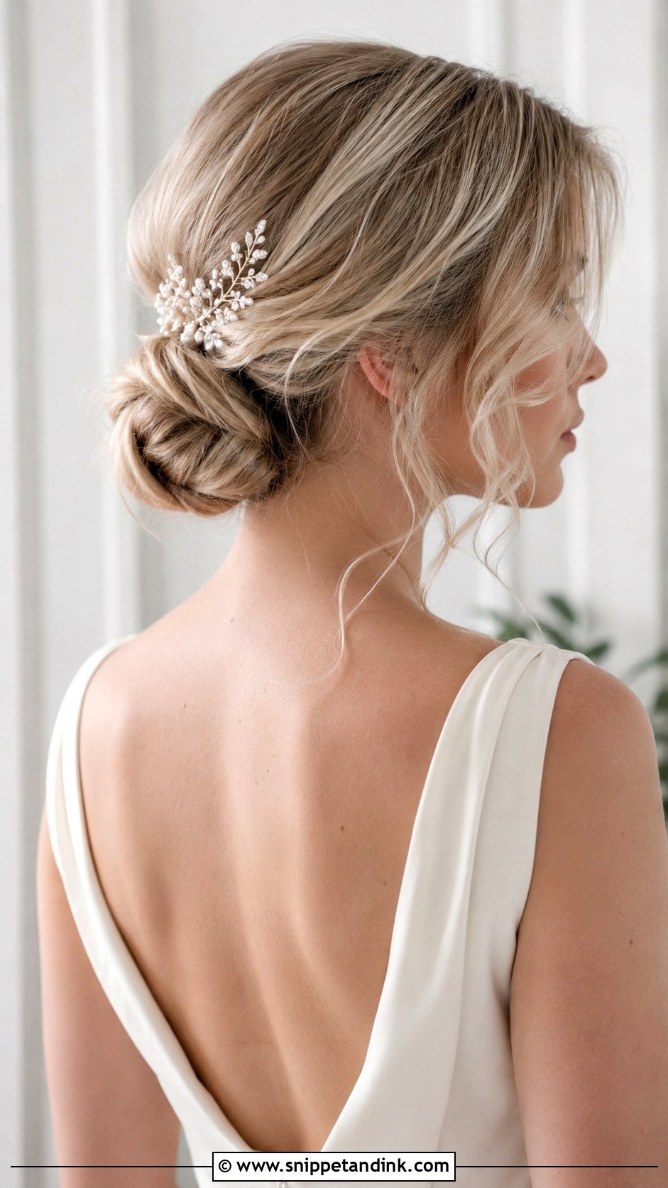 Low Bun Bob Wedding Hair - Snippet and Ink - 20 Bob Hair Wedding Styles
