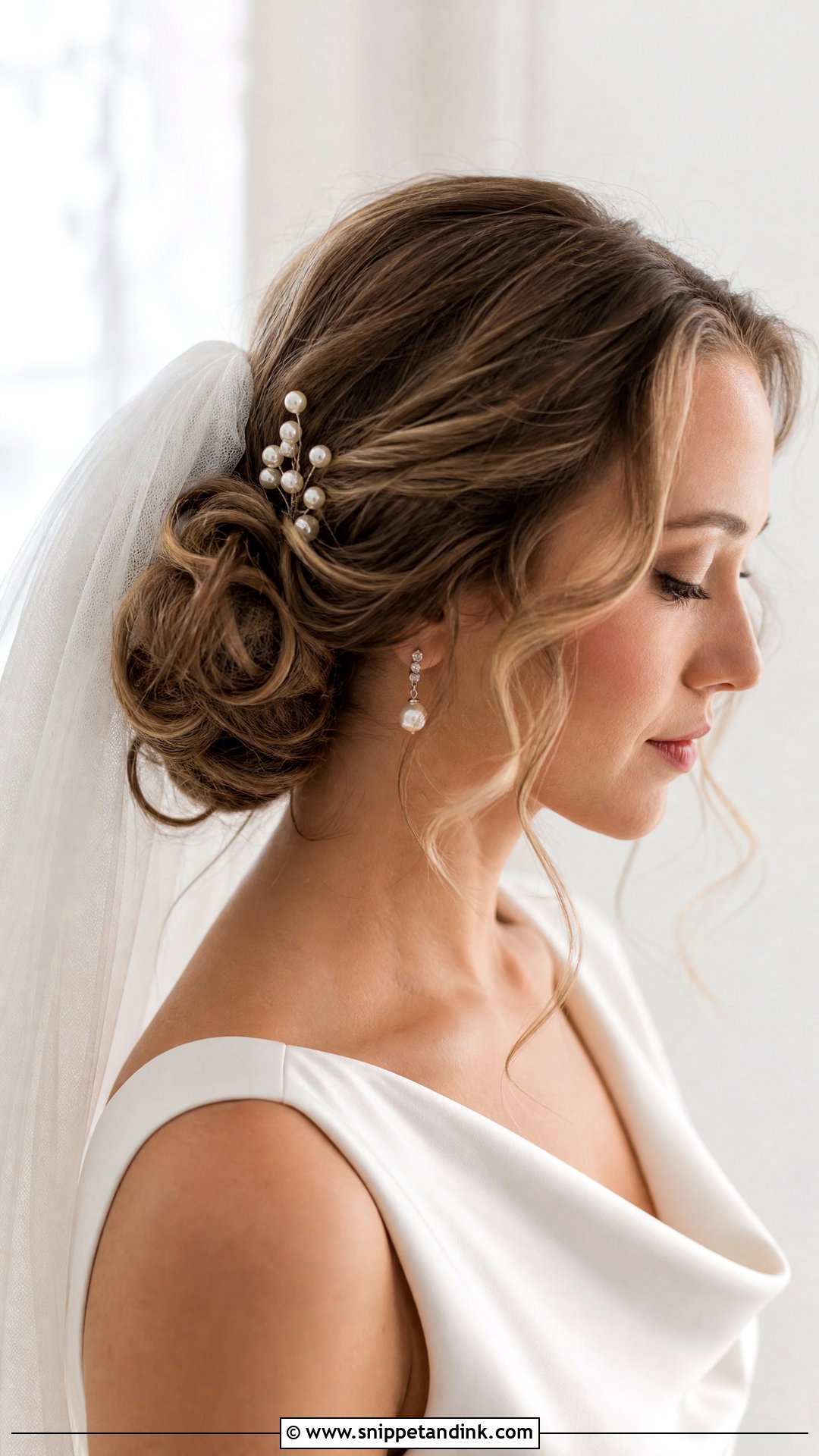 Low Bun Bridal Curls - Snippet and Ink - 15 Bridal Curls Hairstyles