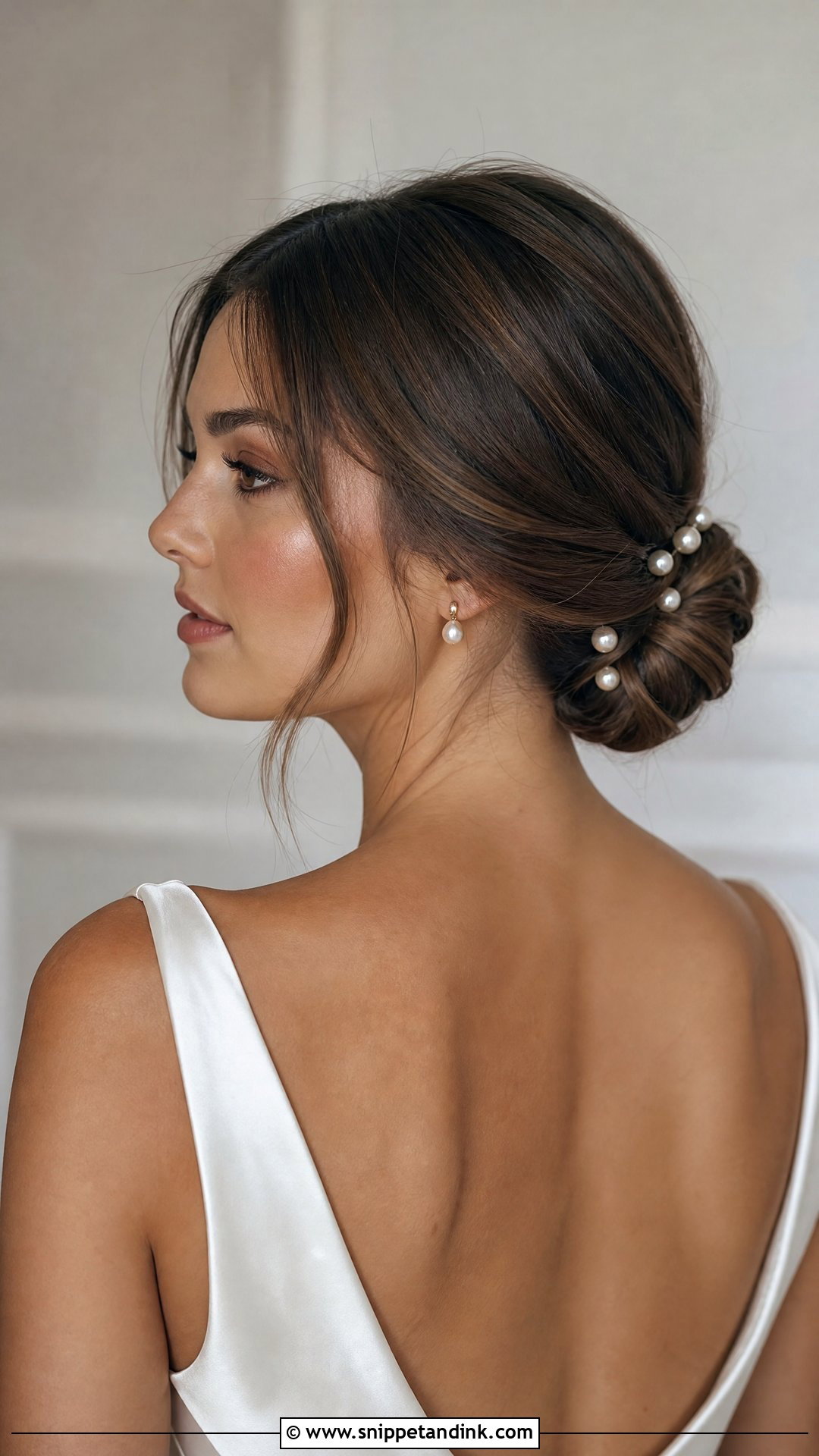 Low Bun Bridal Hair For Shoulder Length Hair - Snippet and Ink - 15 Bridal Hair for Shoulder Length Hair Ideas