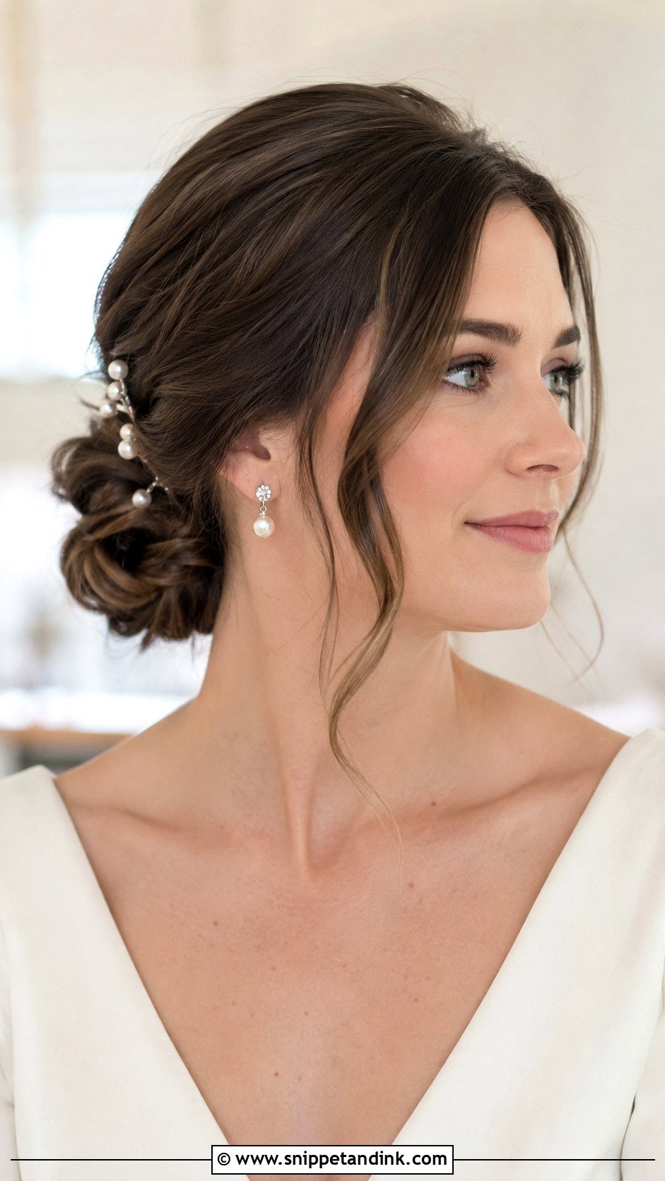 Low Bun Bridal Hairstyle - Snippet and Ink - 15 Trendy Bridal Hairstyles