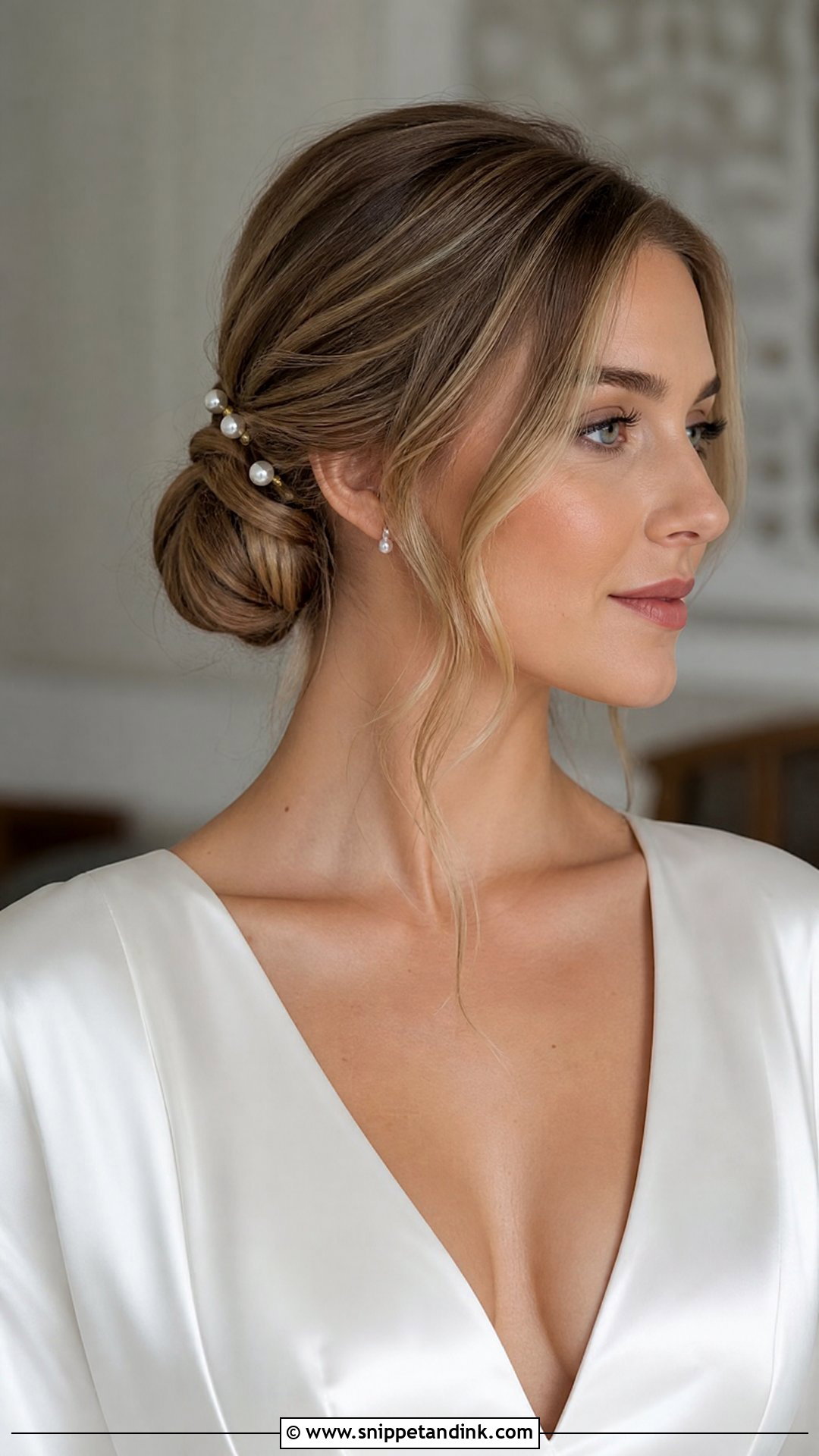 Low Bun Bridal Hairstyle For Long Face - Snippet and Ink - 15 Bridal Hairstyle for Long Face Ideas