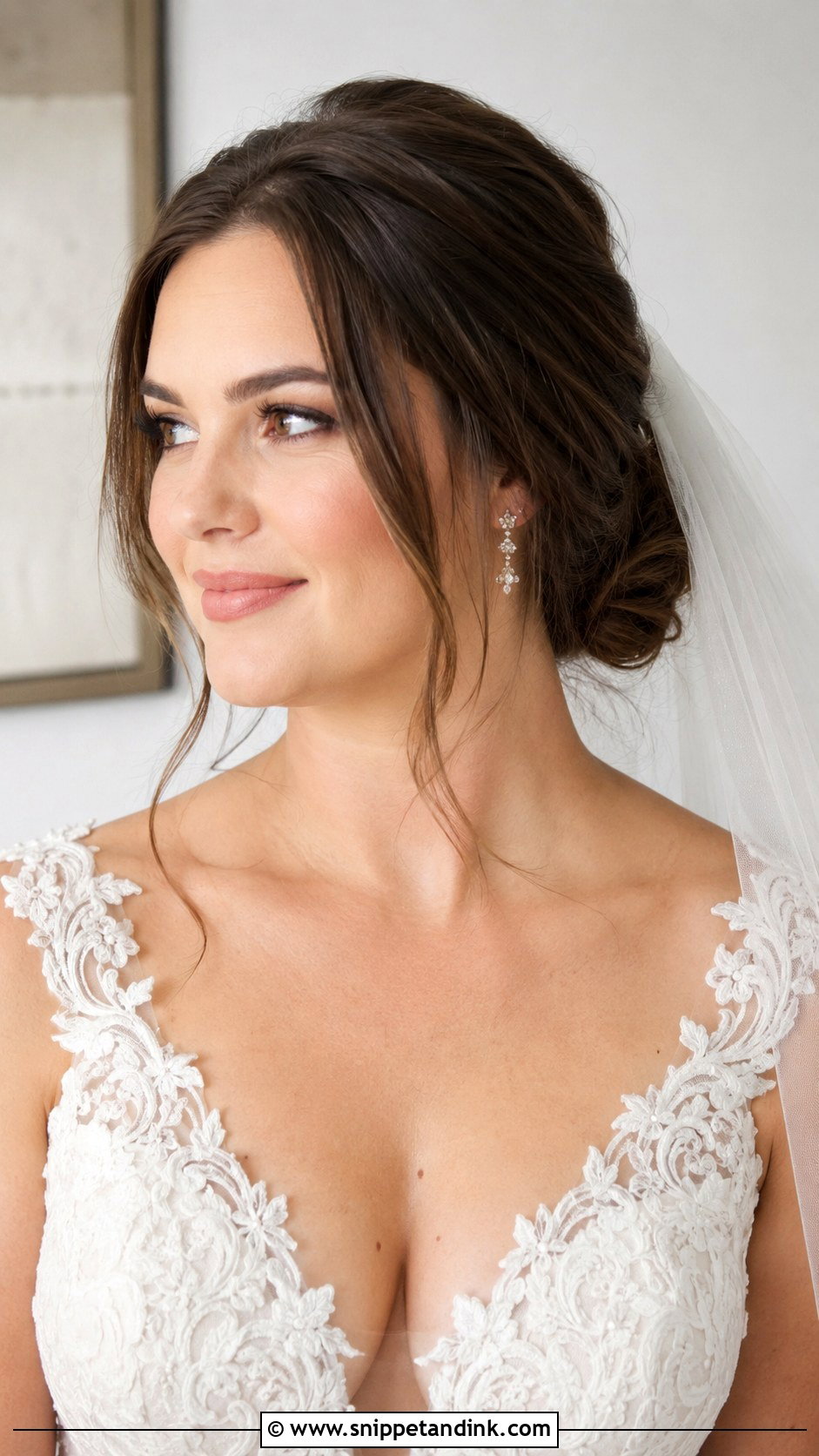 Low Bun Bridal Hairstyle For Round Face - Snippet and Ink - 20 Bridal Hairstyles for Round Face Brides