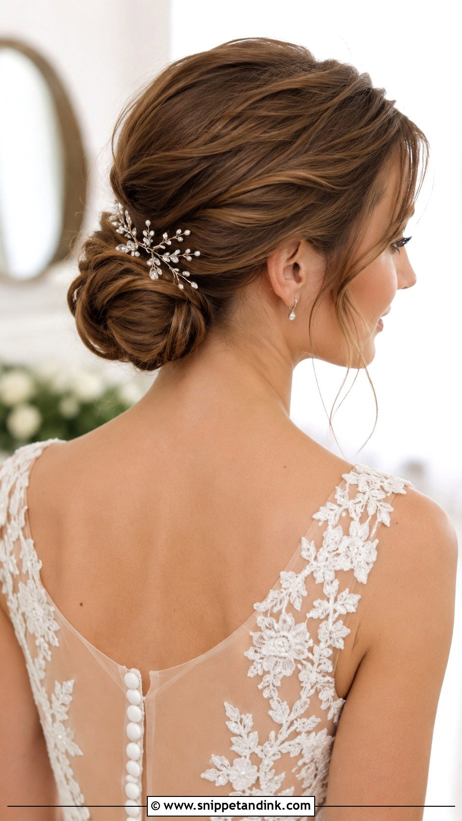 Low Bun Bridal Updo - Snippet and Ink - 25 Bride Hair Styles