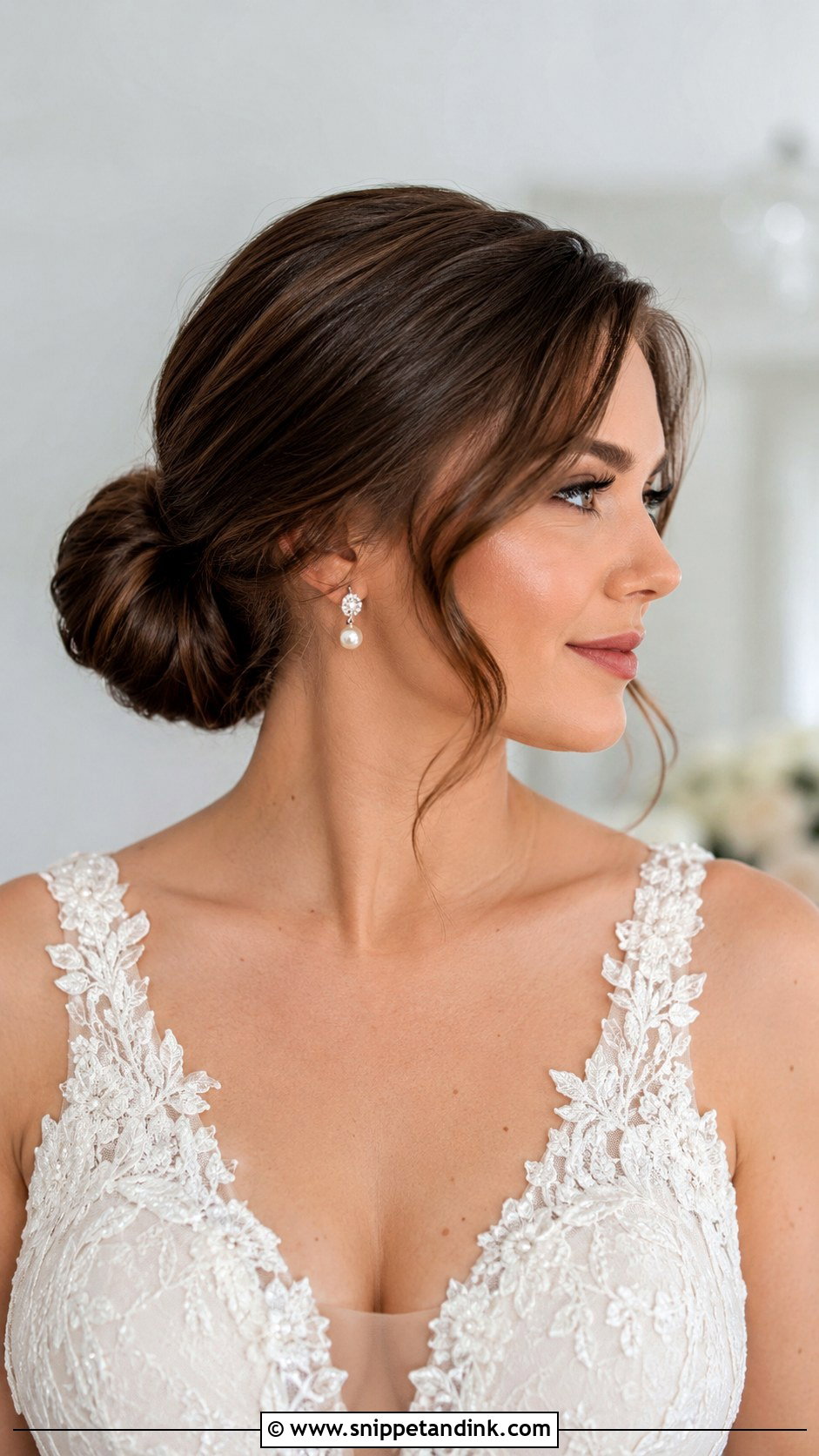 Low Bun Bridal Wig - Snippet and Ink - 20 Wedding Wig Hairstyles