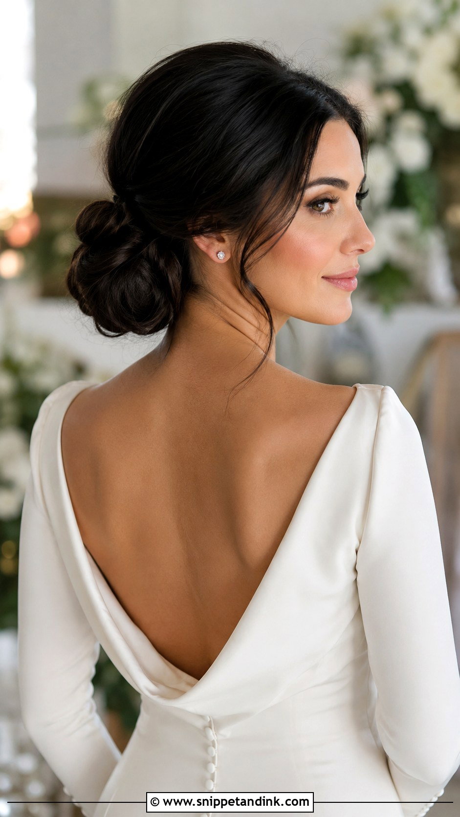 Low Bun Bride Hair For Thick Hair - Snippet and Ink - 20 Low Bun Bride Hair Ideas