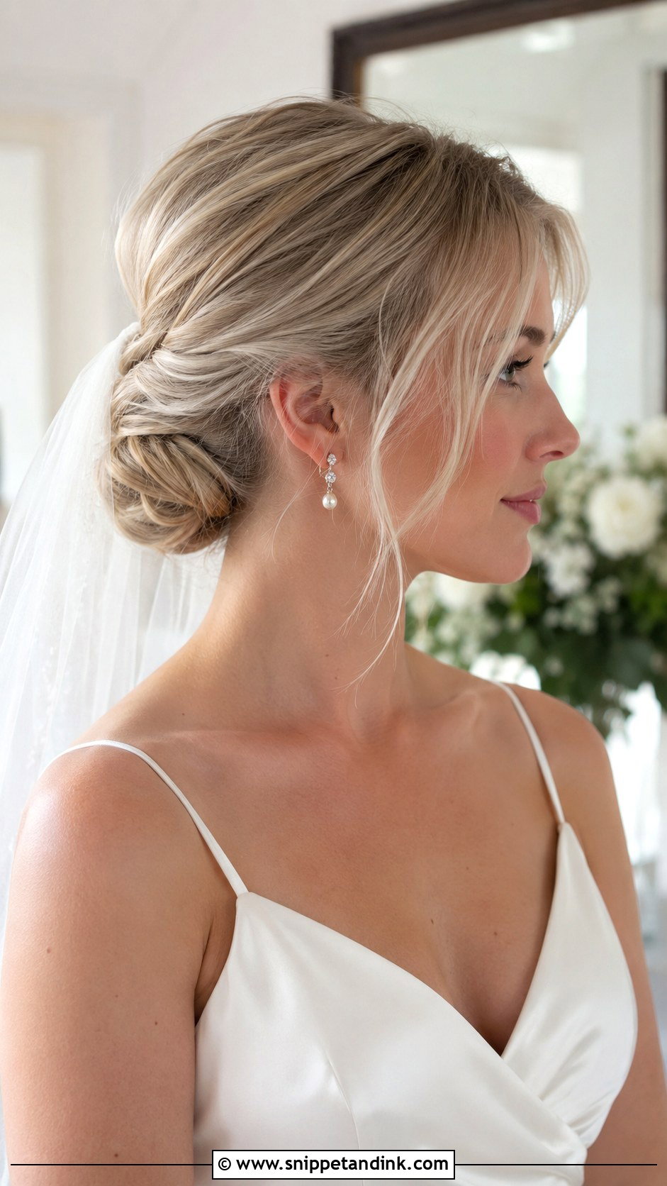 Low Bun Bride Hair For Thin Hair - Snippet and Ink - 20 Low Bun Bride Hair Ideas