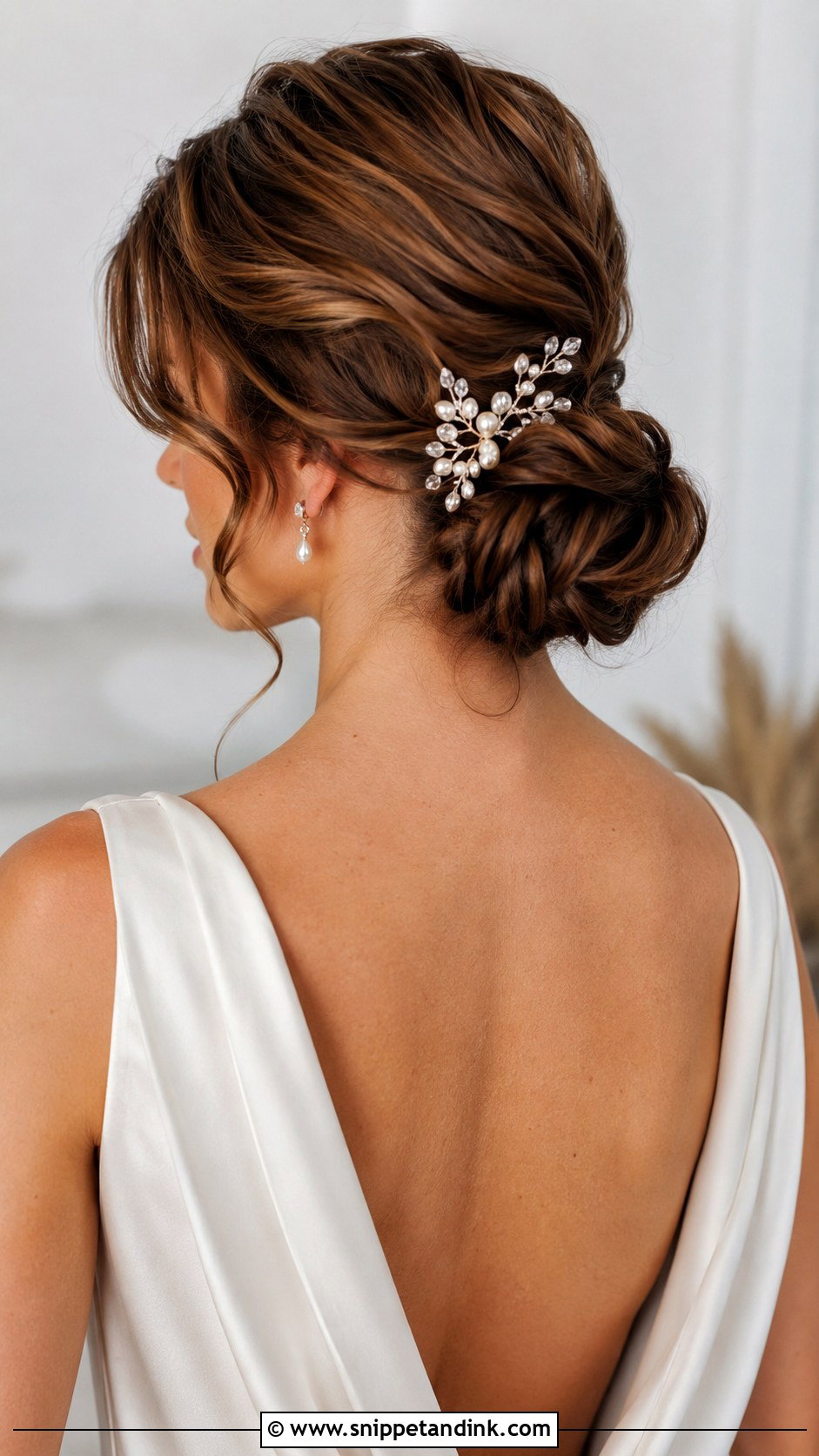 Low Bun Bride Hair With Hair Comb - Snippet and Ink - 20 Low Bun Bride Hair Ideas