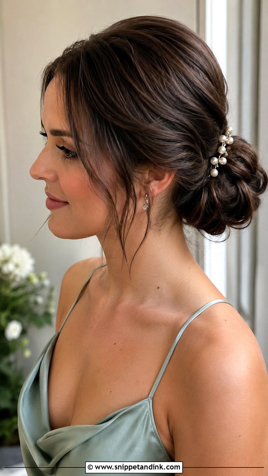 Low Bun Bridesmaid Hair - Snippet and Ink - 20 Wedding Bridesmaids Hair Ideas