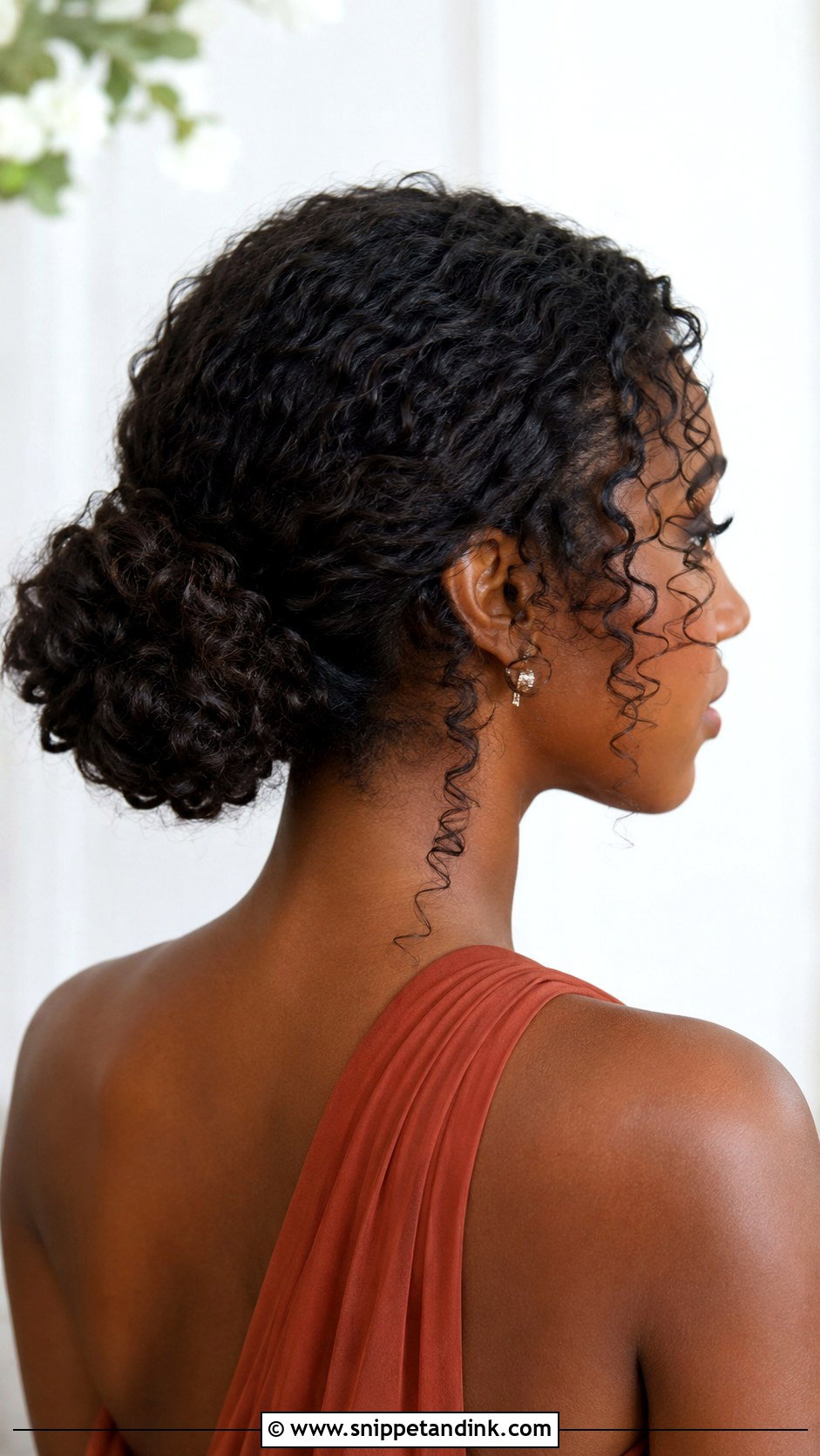 Low Bun Bridesmaid Hair For Curly Hair - Snippet and Ink - 20 Bridesmaid Hair Low Bun Ideas
