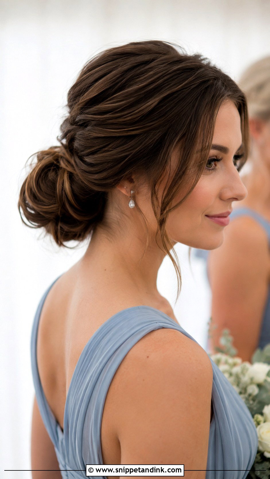 Low Bun Bridesmaid Hair Medium Length - Snippet and Ink - 20 Bridesmaid Hair Styles Medium Length
