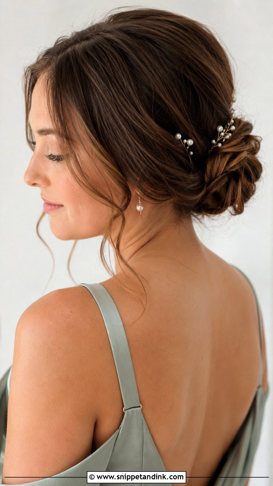Low Bun Bridesmaid Hairstyle - Snippet and Ink - 30 Hairstyles for Weddings Bridesmaid