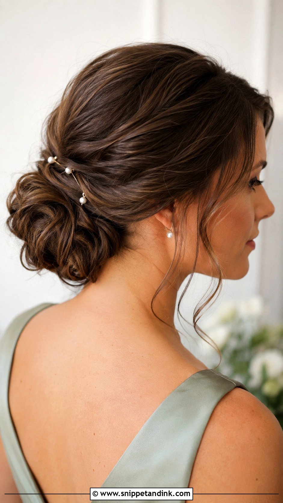 Low Bun Bridesmaid Hairstyle - Snippet and Ink - 20 Hairstyles for a Wedding Bridesmaid